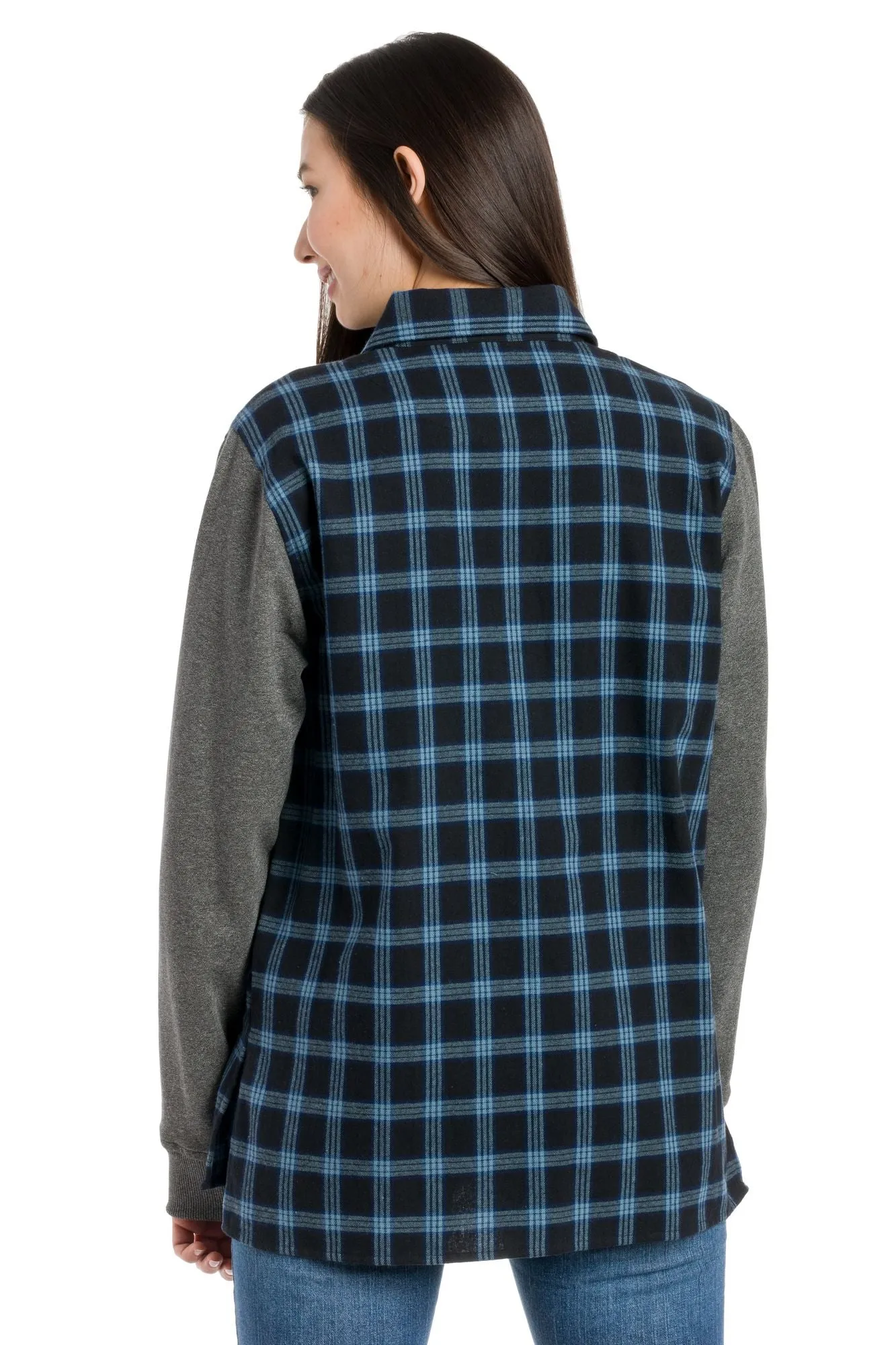 Aria | Women's Long Sleeve Flannel Tunic sold by Ably Apparel product image thumbnail 2