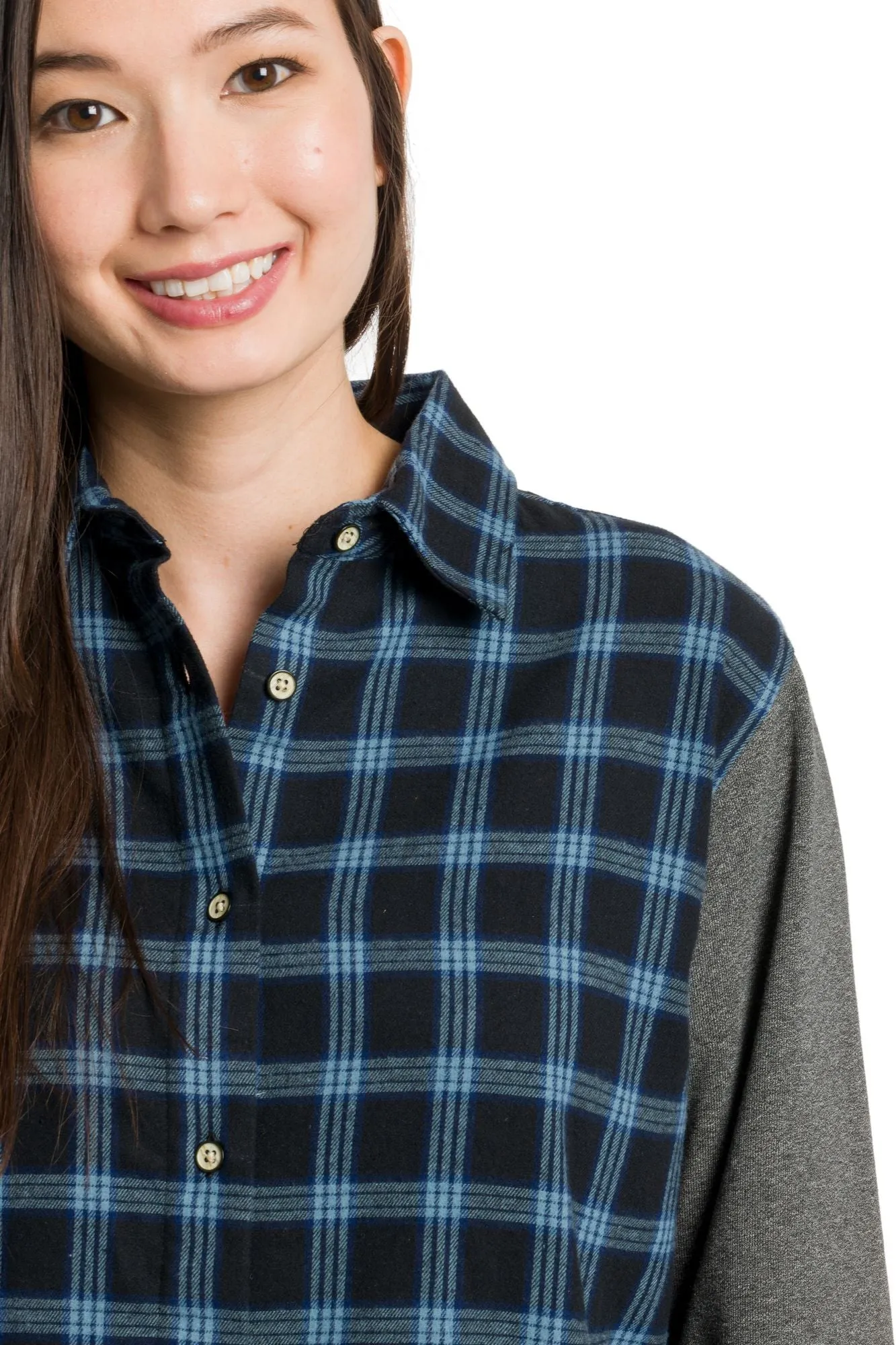 Aria | Women's Long Sleeve Flannel Tunic sold by Ably Apparel product image thumbnail 3