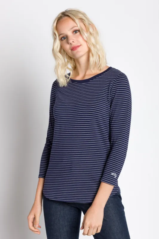 Rosette | Women's 3/4 Sleeve Cotton/Modal Top made by Ably Apparel