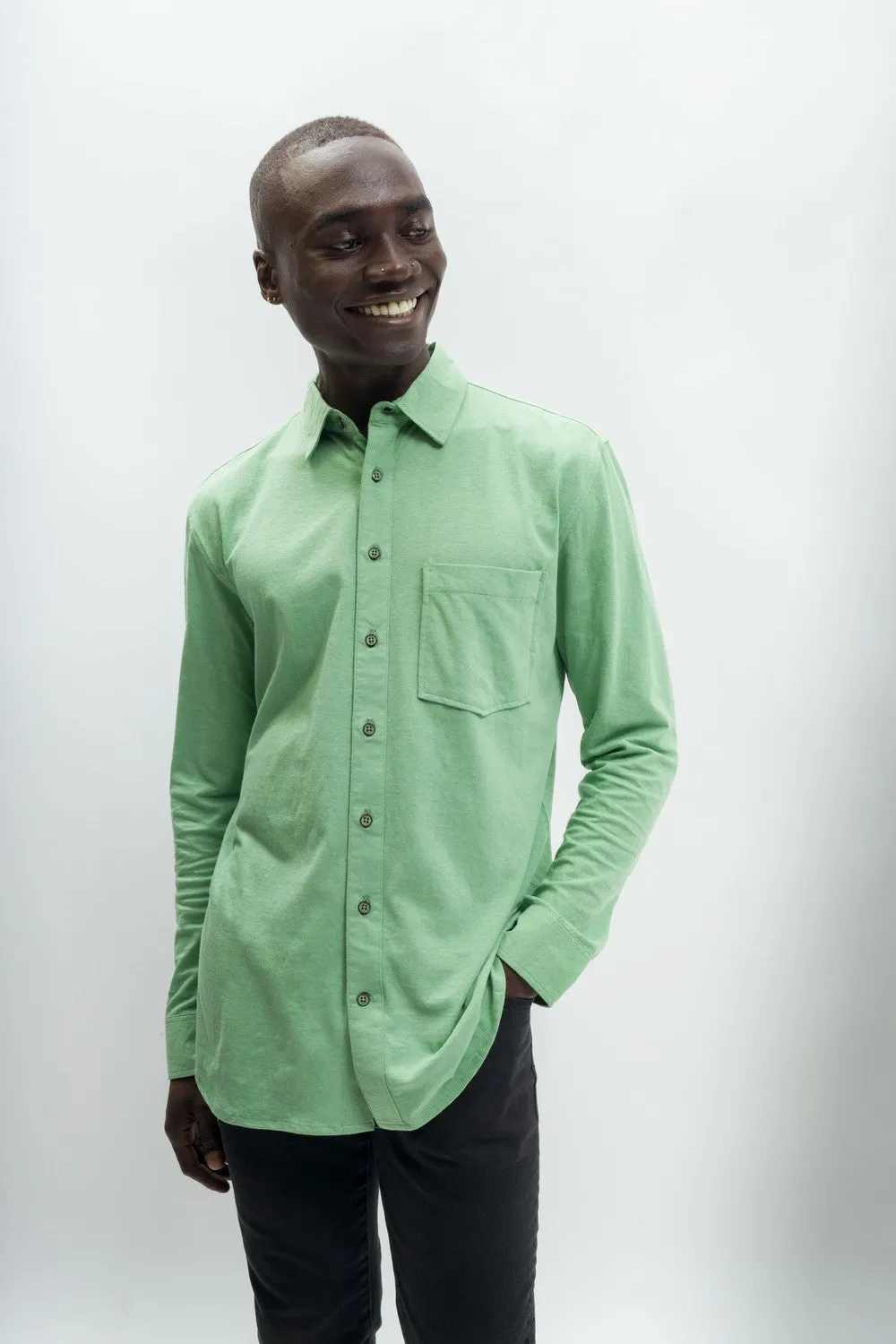 Logan | Men's Anti-Stain Linen Cotton Long Sleeve Button-Up Shirt sold by Ably Apparel product image thumbnail 5