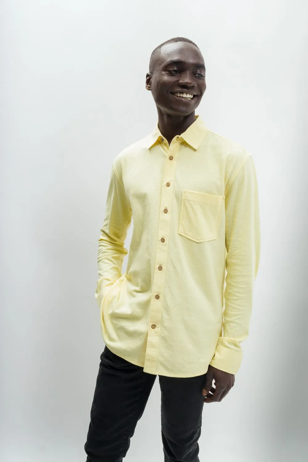 Logan | Men's Anti-Stain Linen Cotton Long Sleeve Button-Up Shirt sold by Ably Apparel