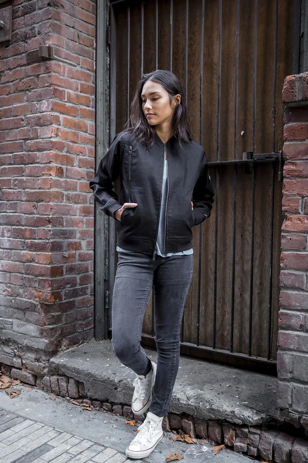 Charlotte | Women's Lined Bomber Jacket sold by Ably Apparel product image thumbnail 4