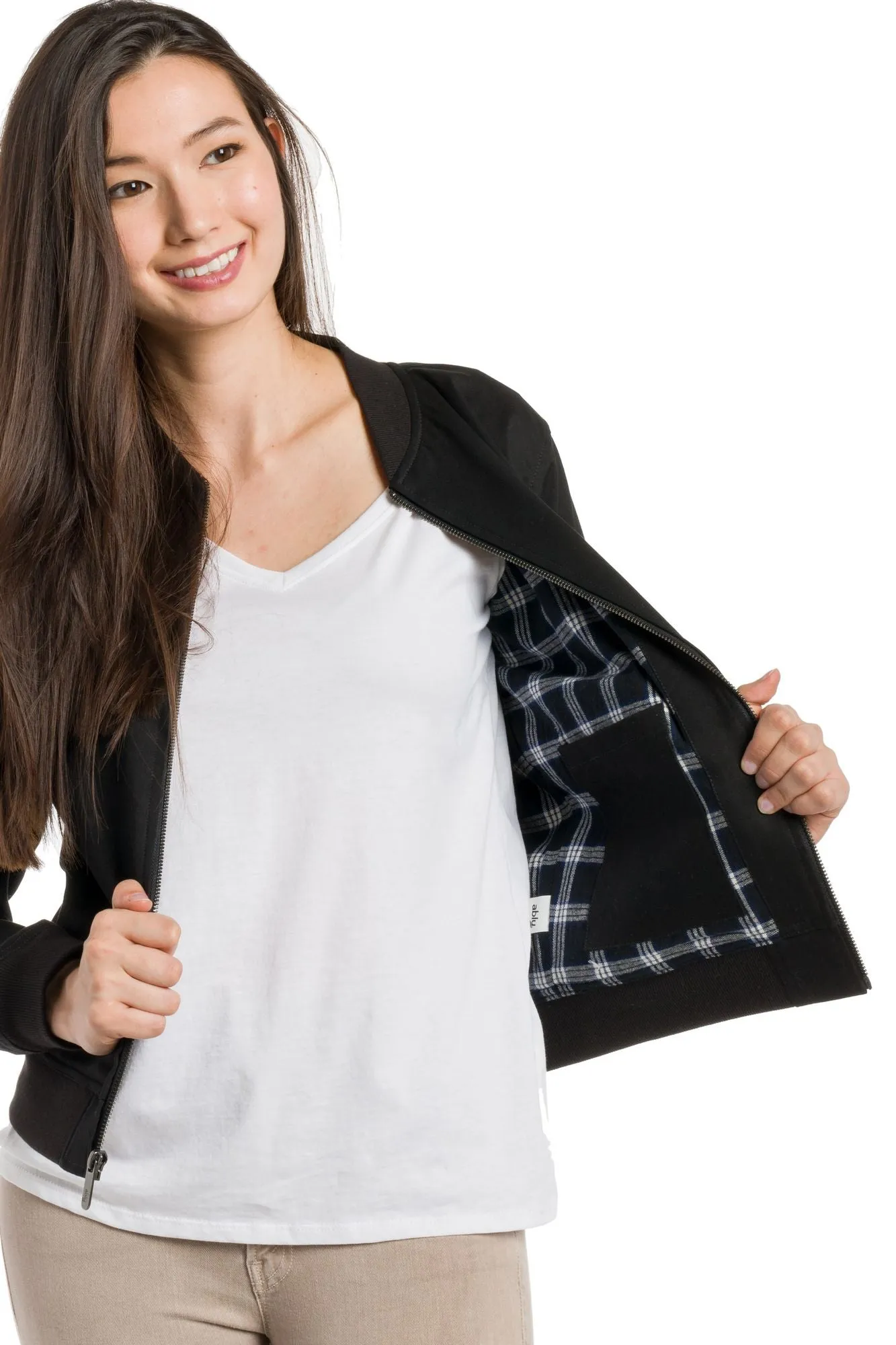 Charlotte | Women's Lined Bomber Jacket sold by Ably Apparel product image thumbnail 3
