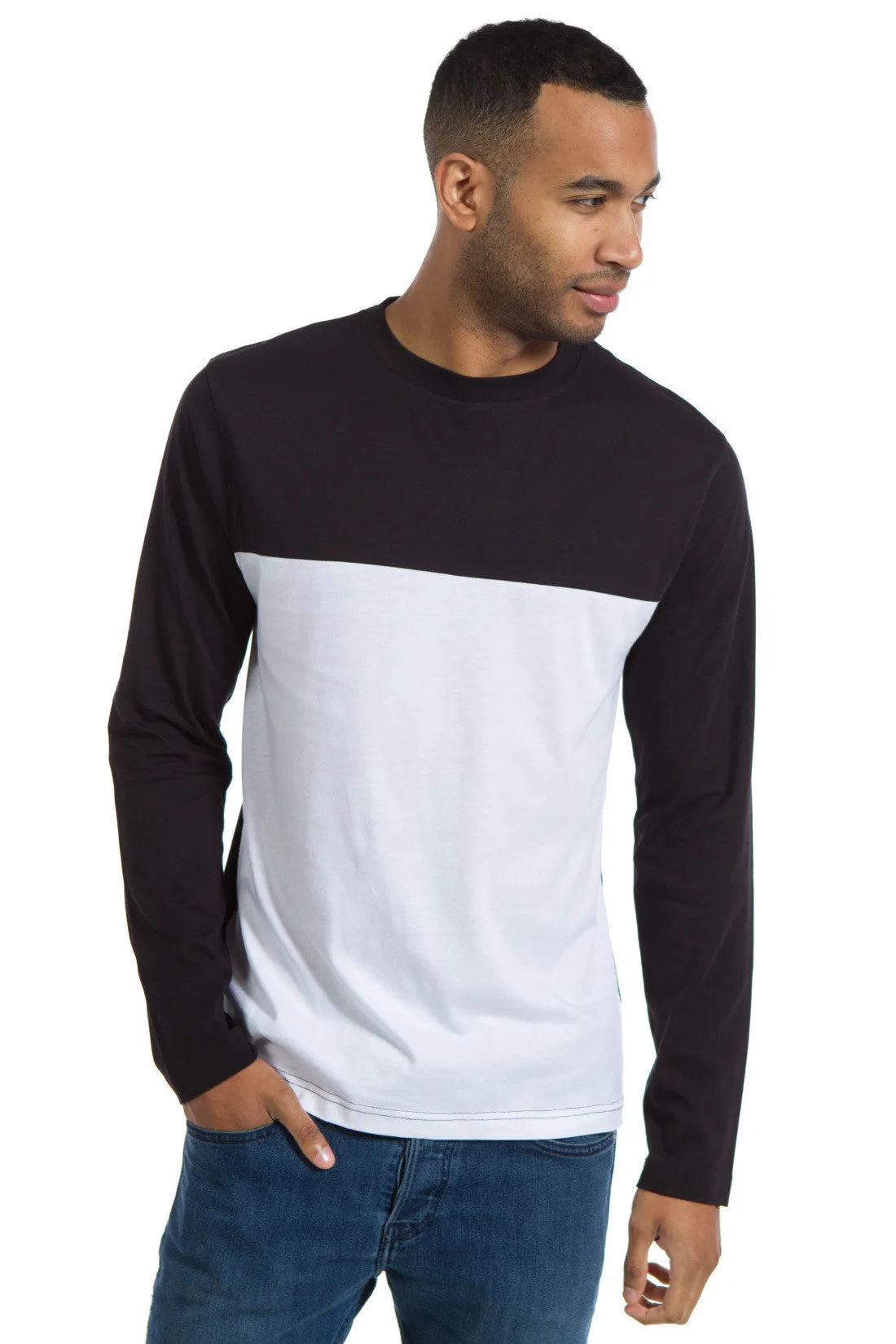 Travis | Men's Color Block Crew Neck sold by Ably Apparel