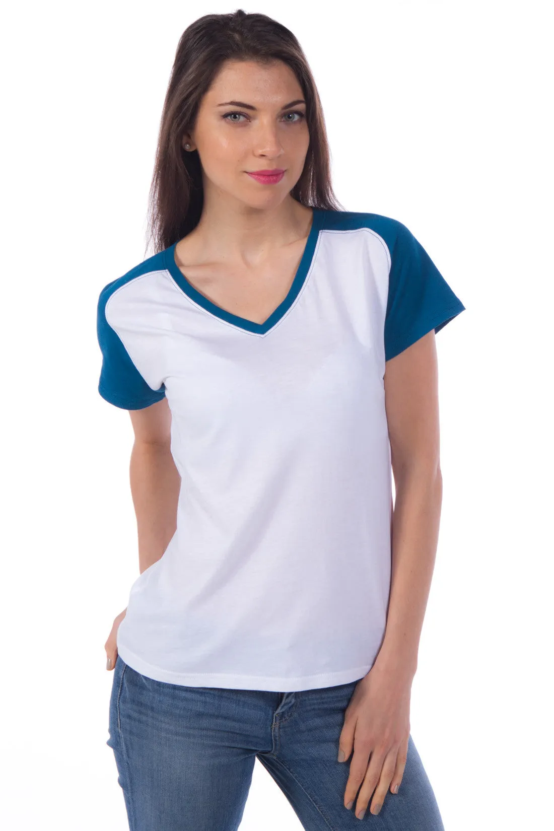 Kimberly | Women's Color Blocked V-neck sold by Ably Apparel