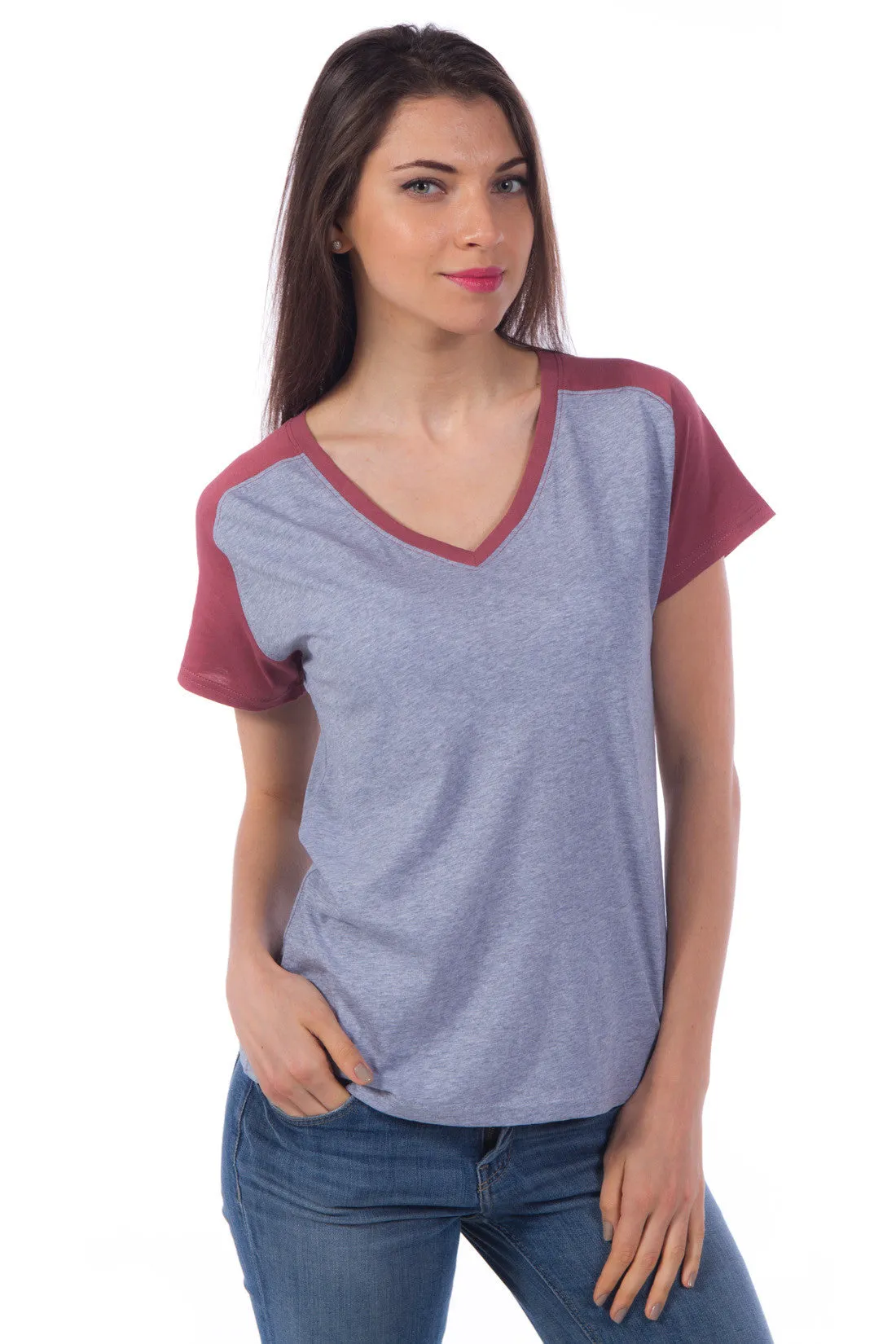 Kimberly | Women's Color Blocked V-neck sold by Ably Apparel product image thumbnail 4