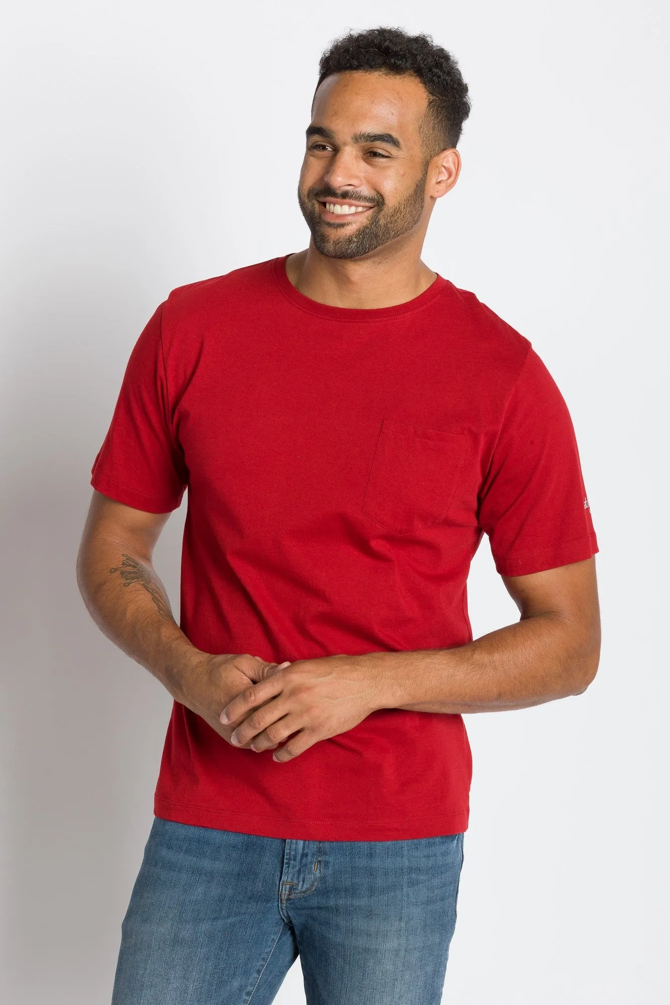 Bradley | Men's Anti-Stain Crew Neck Pocket Tee sold by Ably Apparel