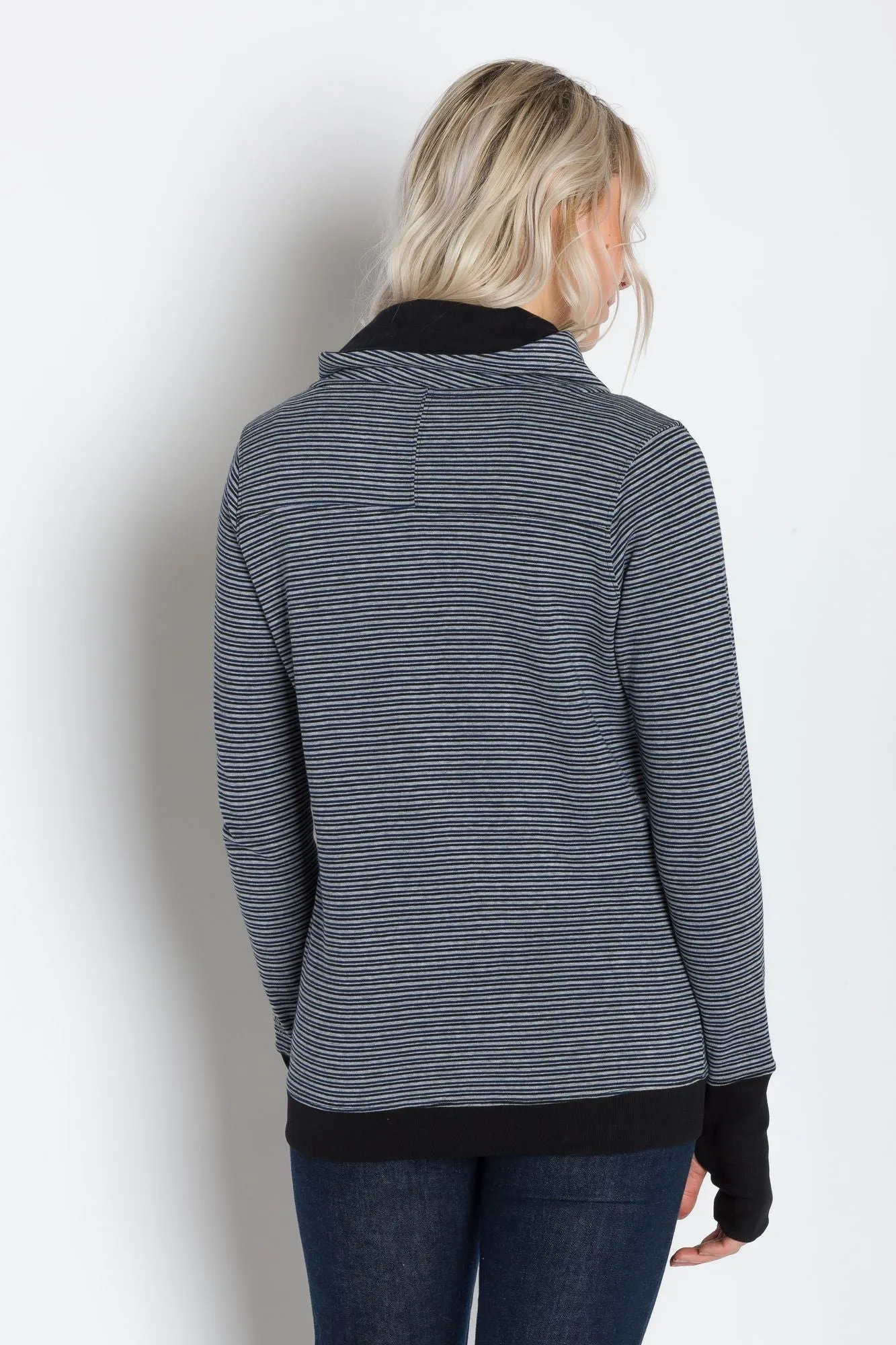 Luna A | Women's Plated Knit Cowl Neck Pullover sold by Ably Apparel product image thumbnail 3