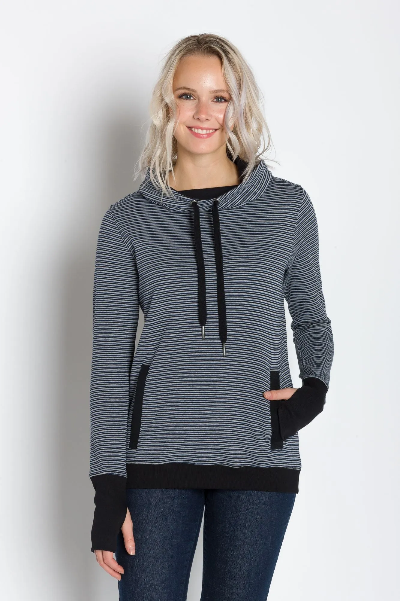 Luna A | Women's Plated Knit Cowl Neck Pullover sold by Ably Apparel