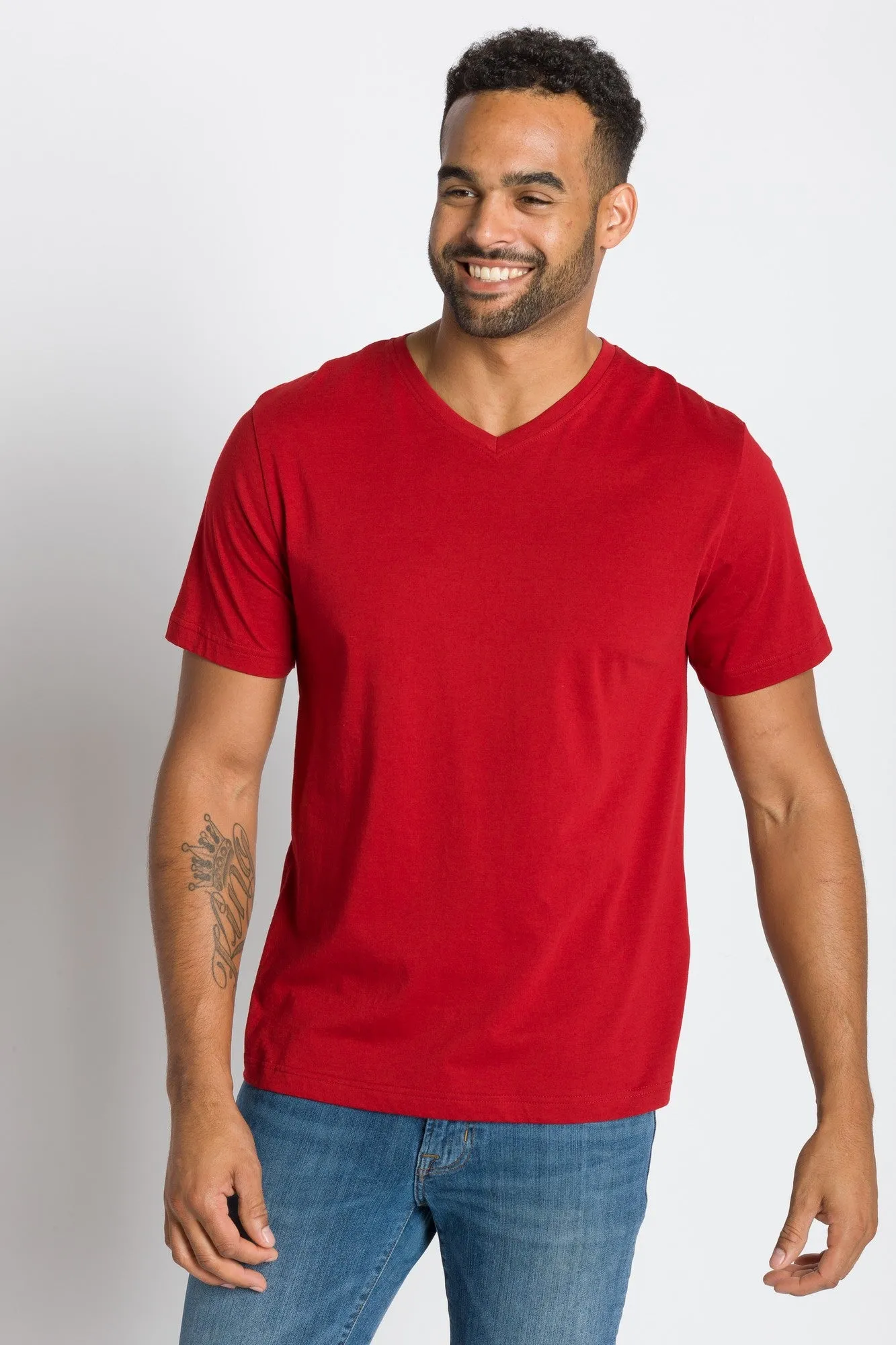 Jamison | Men's Anti-Stain V-neck Tee sold by Ably Apparel