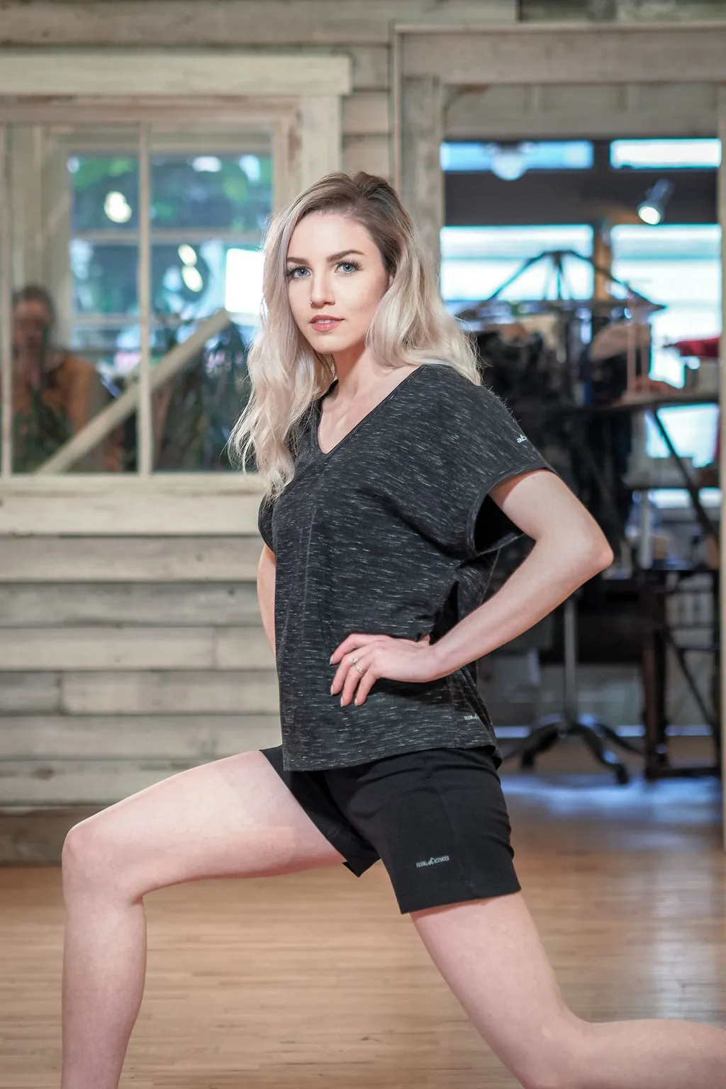 Daisy | Women's Short Sleeve Relaxed V-Neck Slub Knit Top sold by Ably Apparel product image thumbnail 4