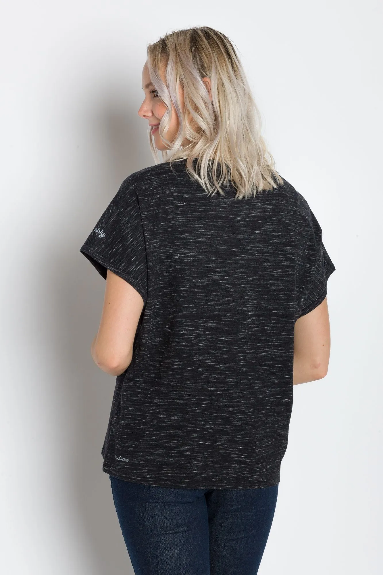 Daisy | Women's Short Sleeve Relaxed V-Neck Slub Knit Top sold by Ably Apparel product image thumbnail 3