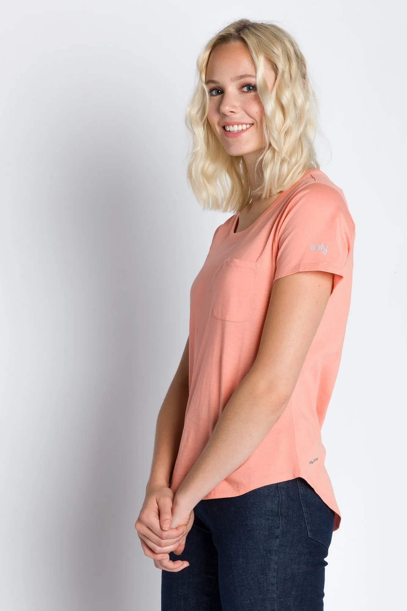 Polly | Women's Anti-Stain Dropped Neckline Tee sold by Ably Apparel product image thumbnail 3
