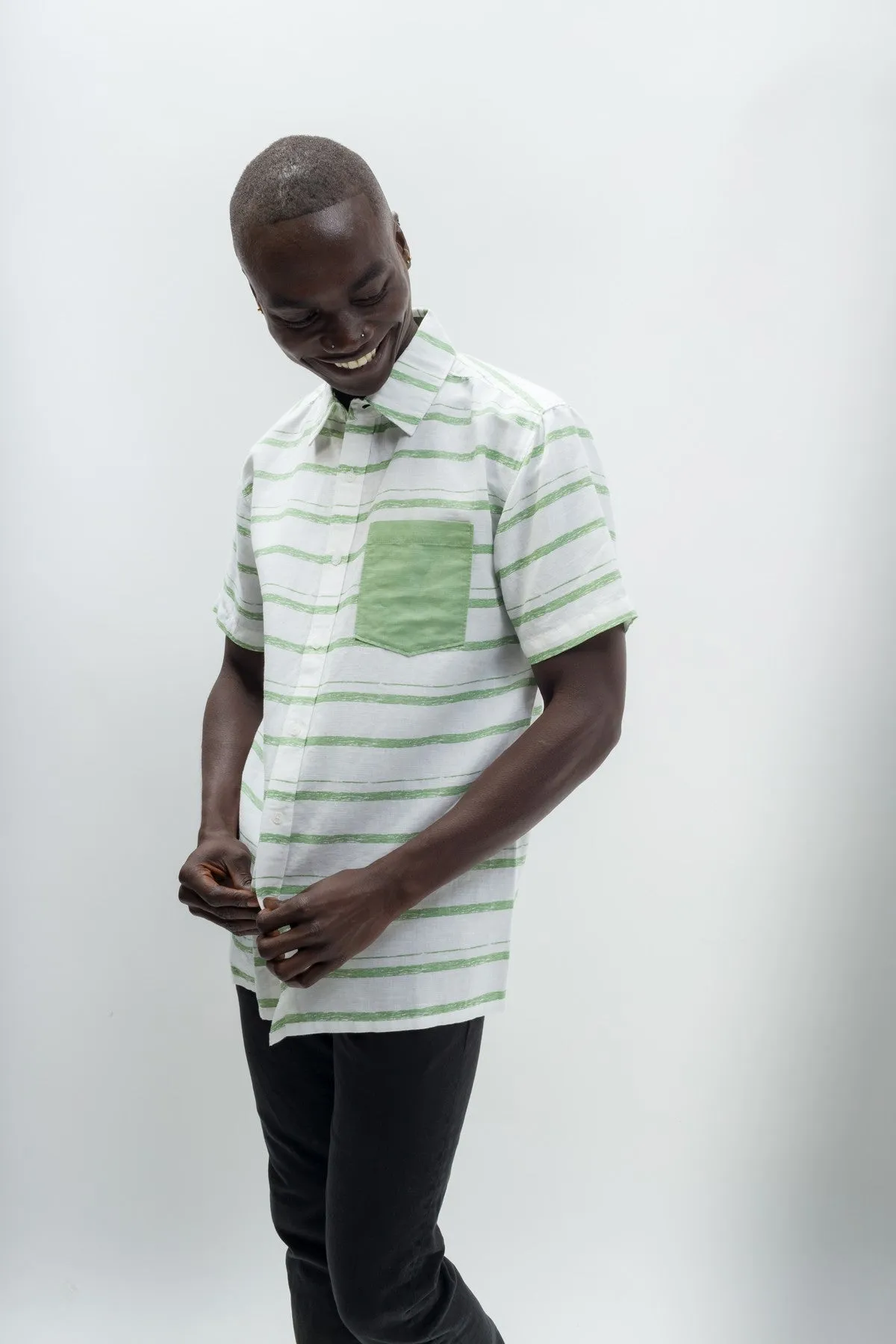 Dean | Men's Anti-Stain Linen Cotton Blend Short-Sleeve Shirt sold by Ably Apparel product image thumbnail 2