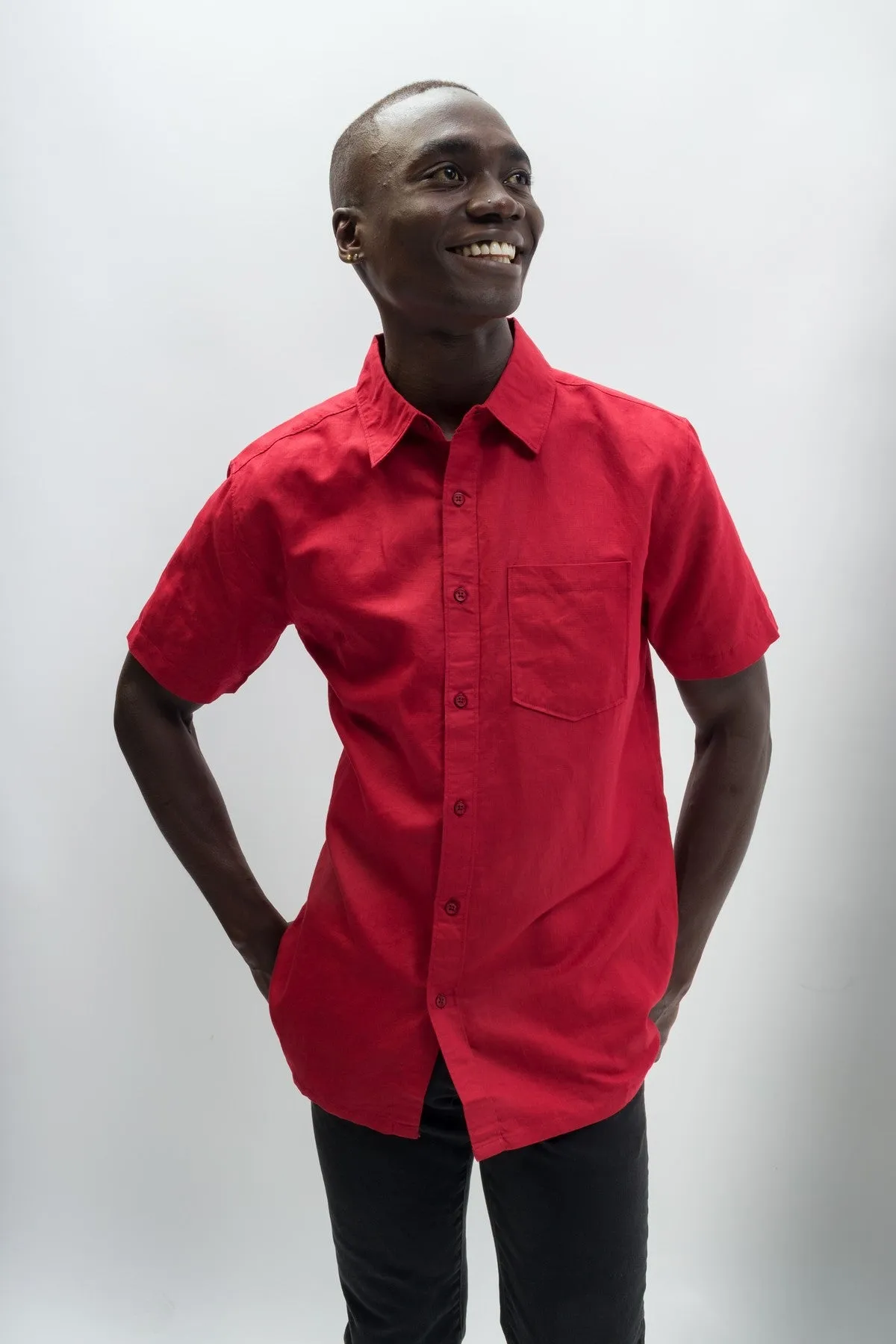 Dean | Men's Anti-Stain Linen Cotton Blend Short-Sleeve Shirt sold by Ably Apparel product image thumbnail 5