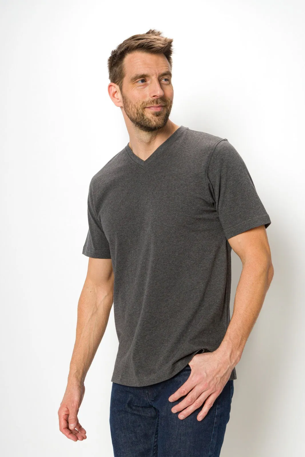 Jamison Heavy Tee | Men's Anti_Stain Short Sleeve V-neck Tee sold by Ably Apparel product image thumbnail 2