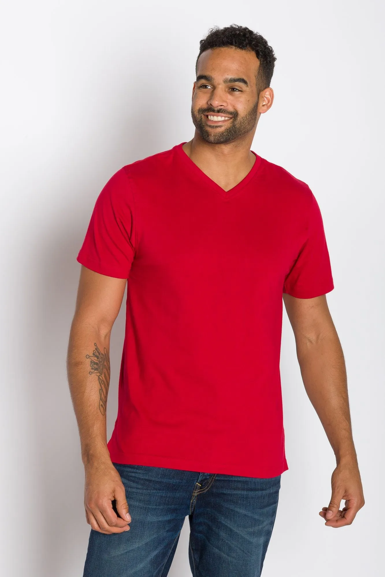 Jamison Heavy Tee | Men's Anti_Stain Short Sleeve V-neck Tee sold by Ably Apparel product image thumbnail 4