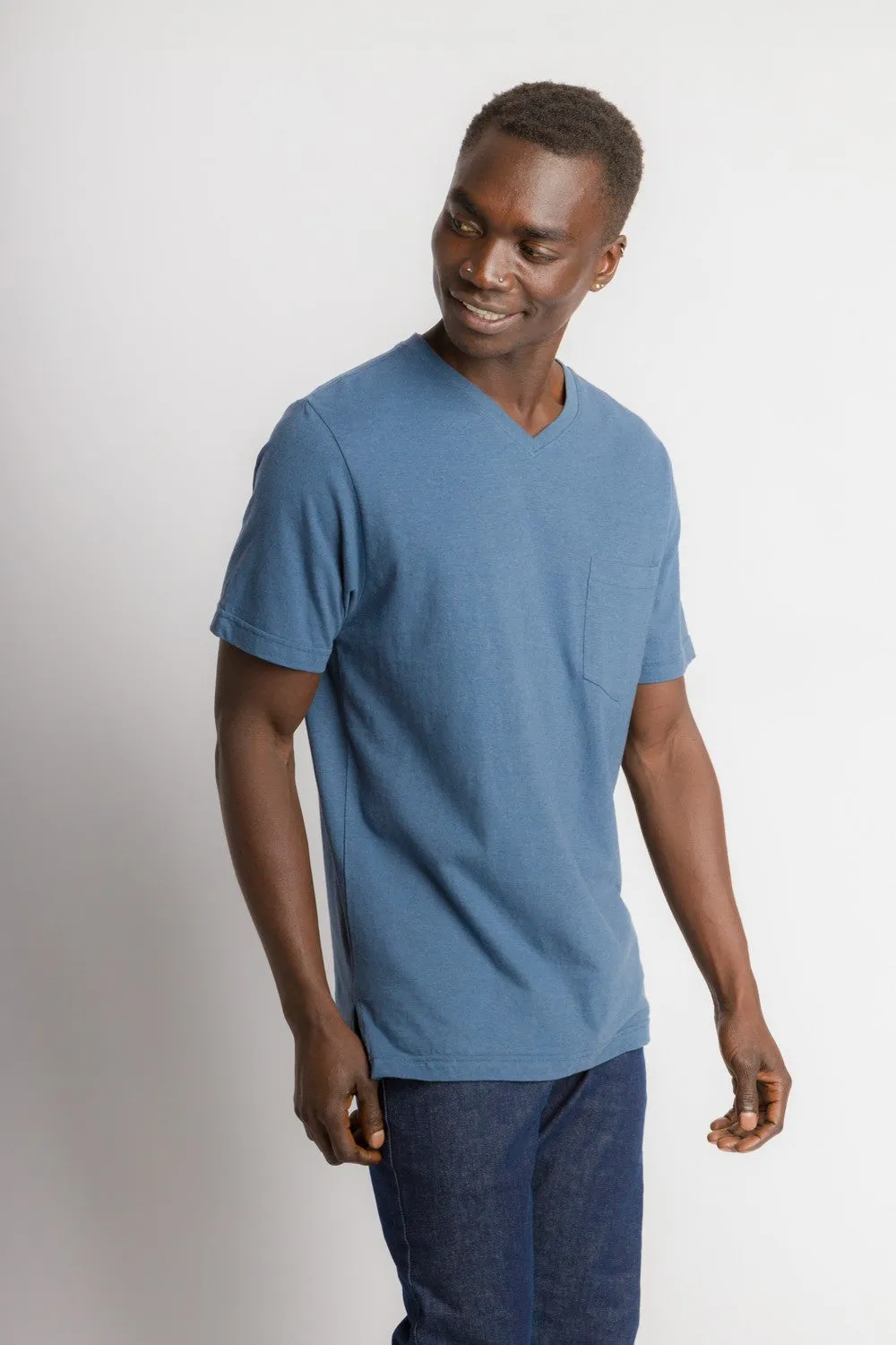 Oliver | Men's Anti-Stain Cotton Linen Blend V-Neck Pocket T-Shirt sold by Ably Apparel product image thumbnail 2
