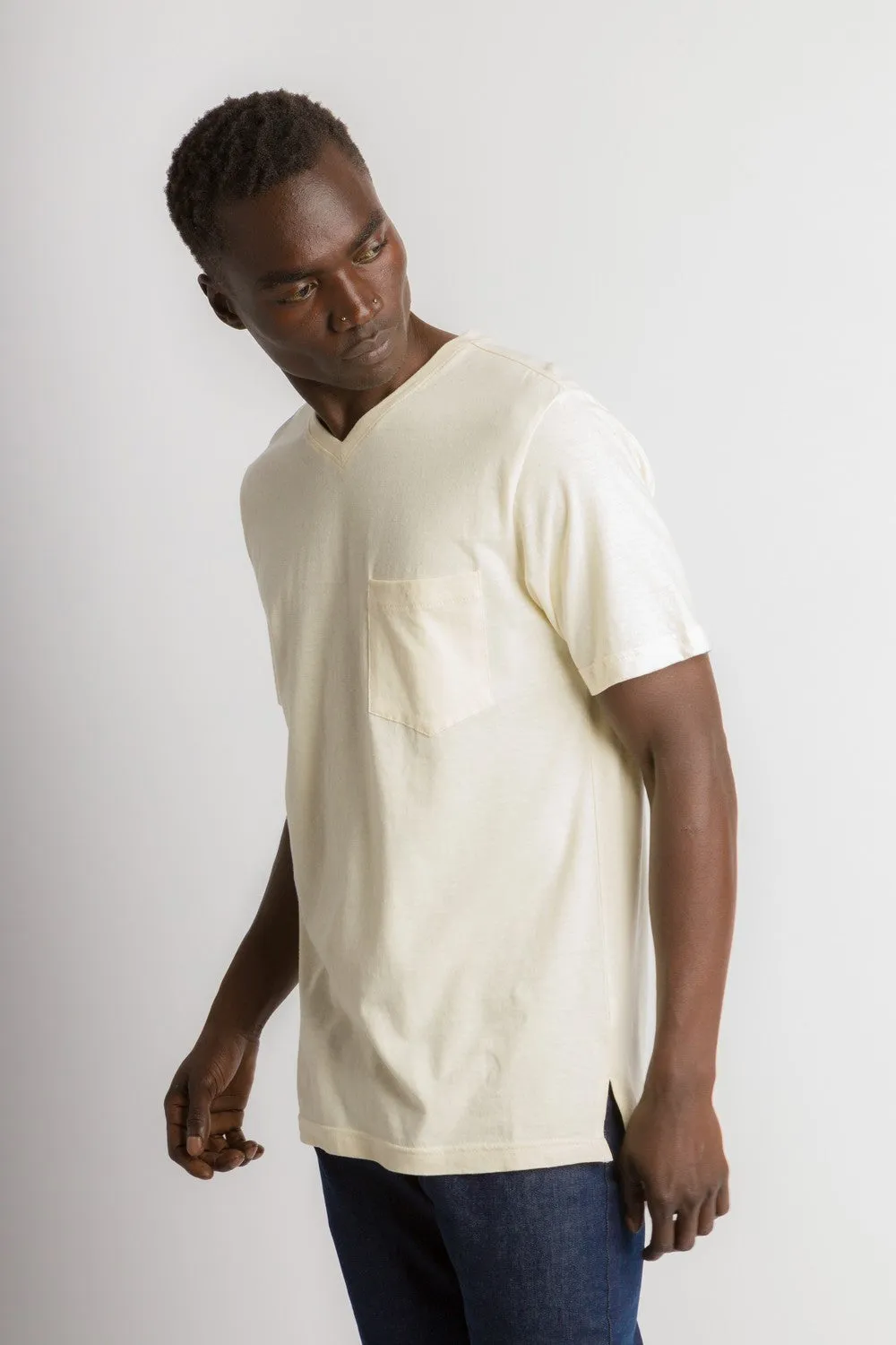 Oliver | Men's Anti-Stain Cotton Linen Blend V-Neck Pocket T-Shirt sold by Ably Apparel product image thumbnail 5