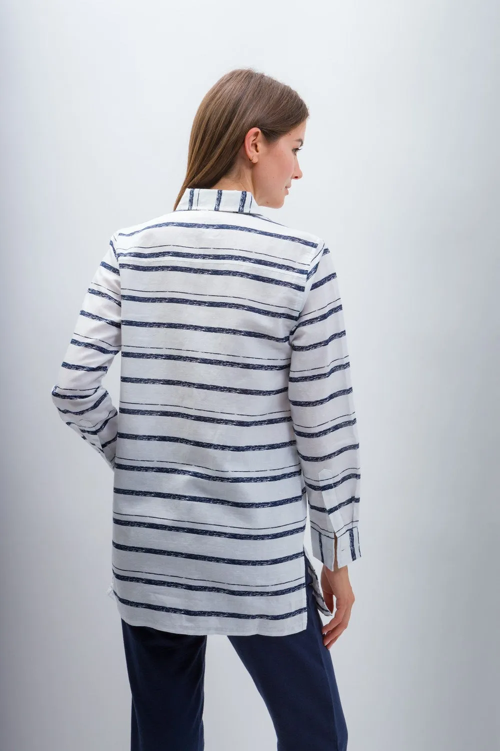 Ruth | Women's Anti-Stain Linen Cotton Blend Long Sleeve Tunic Top sold by Ably Apparel product image thumbnail 3