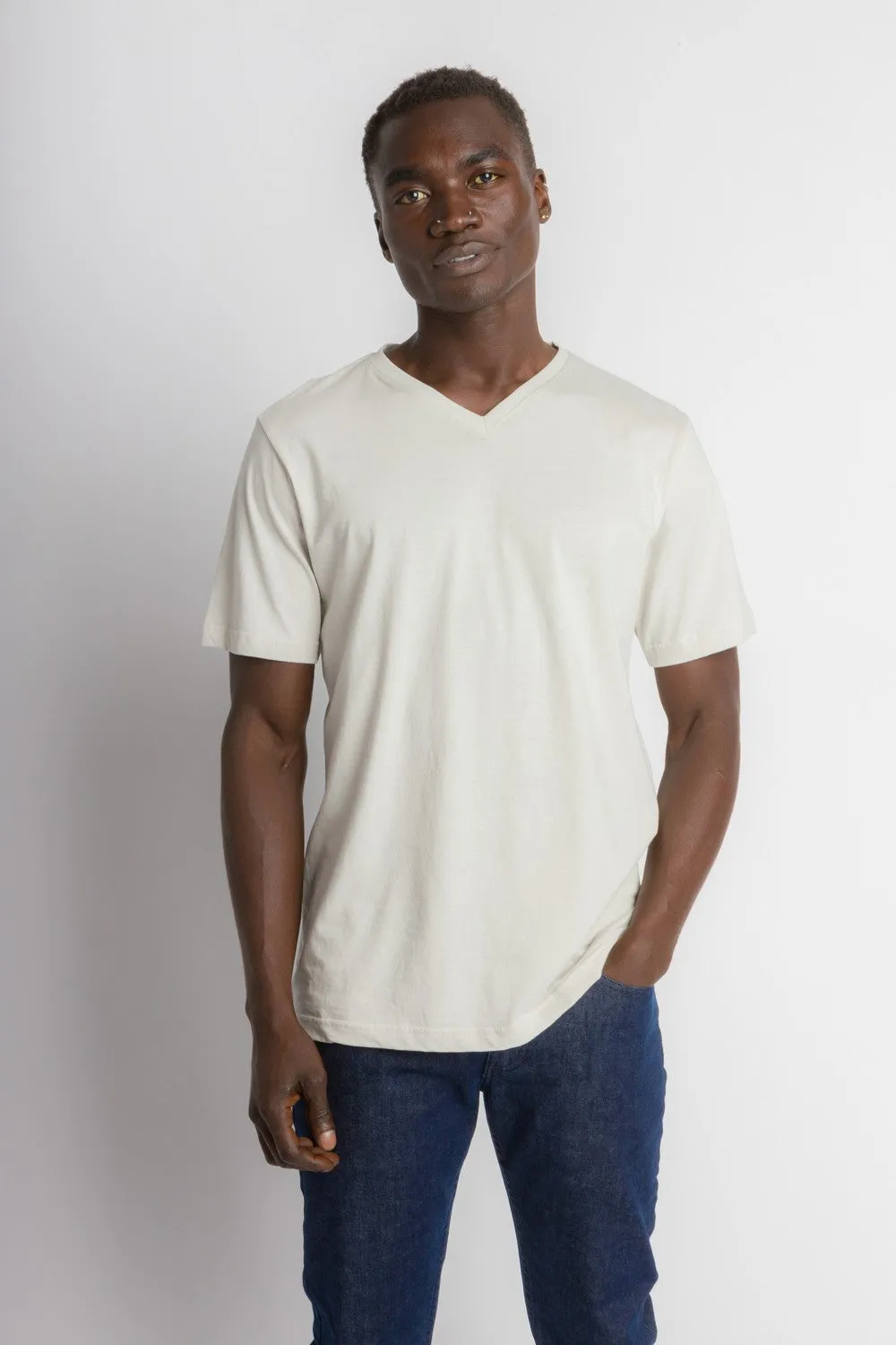 Jamison Unbranded | Men's Anti-Stain Logo-less V-neck Tee sold by Ably Apparel product image thumbnail 4