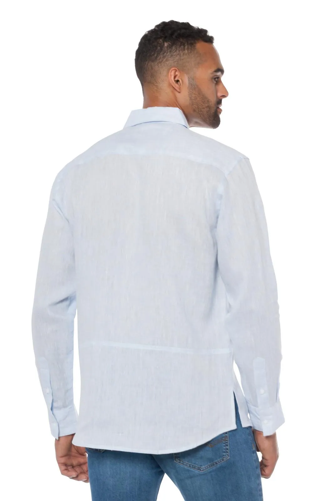 Tropic Breeze | Men's Long Sleeve Linen Shirt sold by Ably Apparel product image thumbnail 5