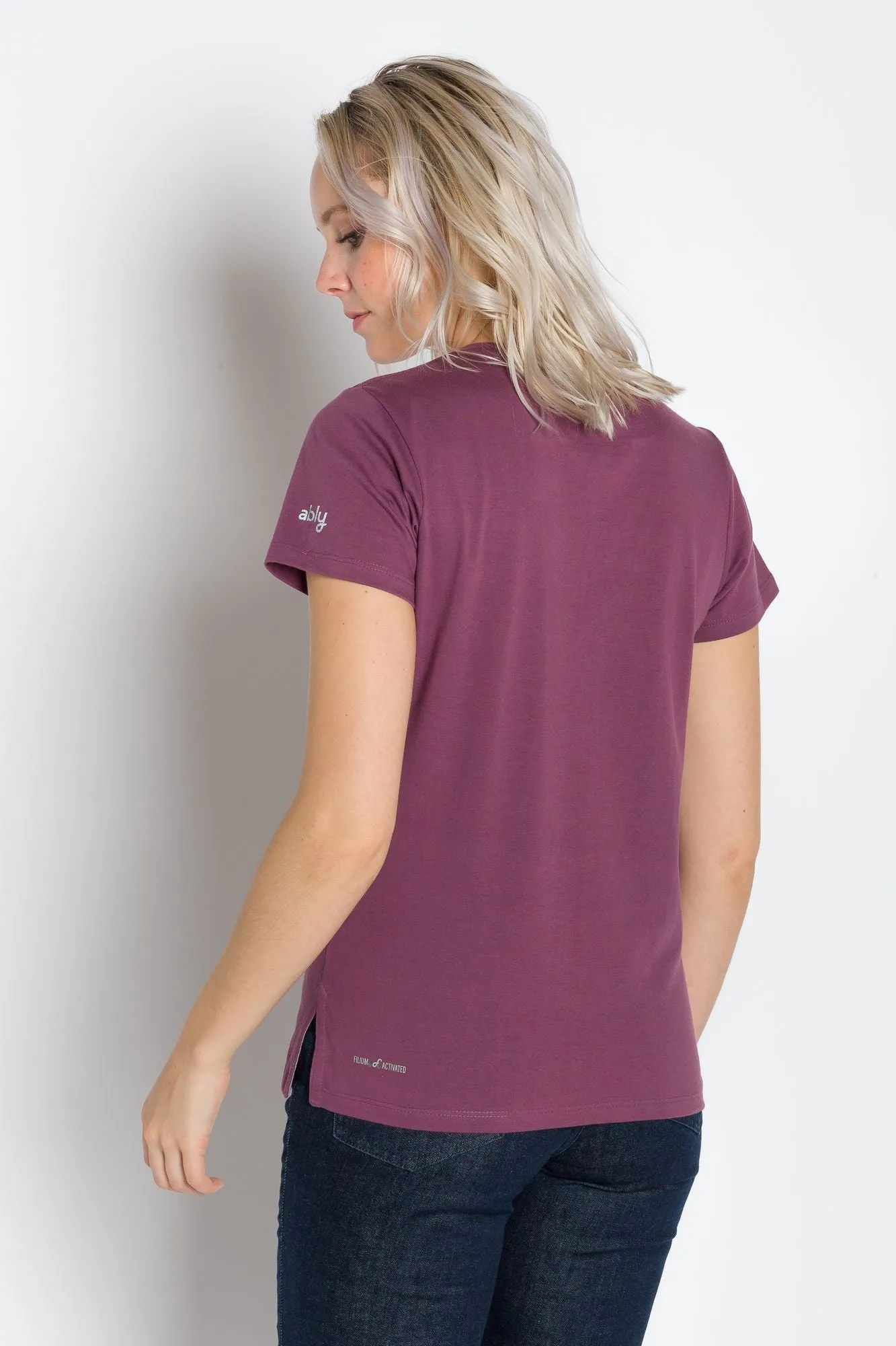 Vanessa Heavy Tee | Women's Anti-Stain Deep V-Neck T-Shirt sold by Ably Apparel product image thumbnail 3