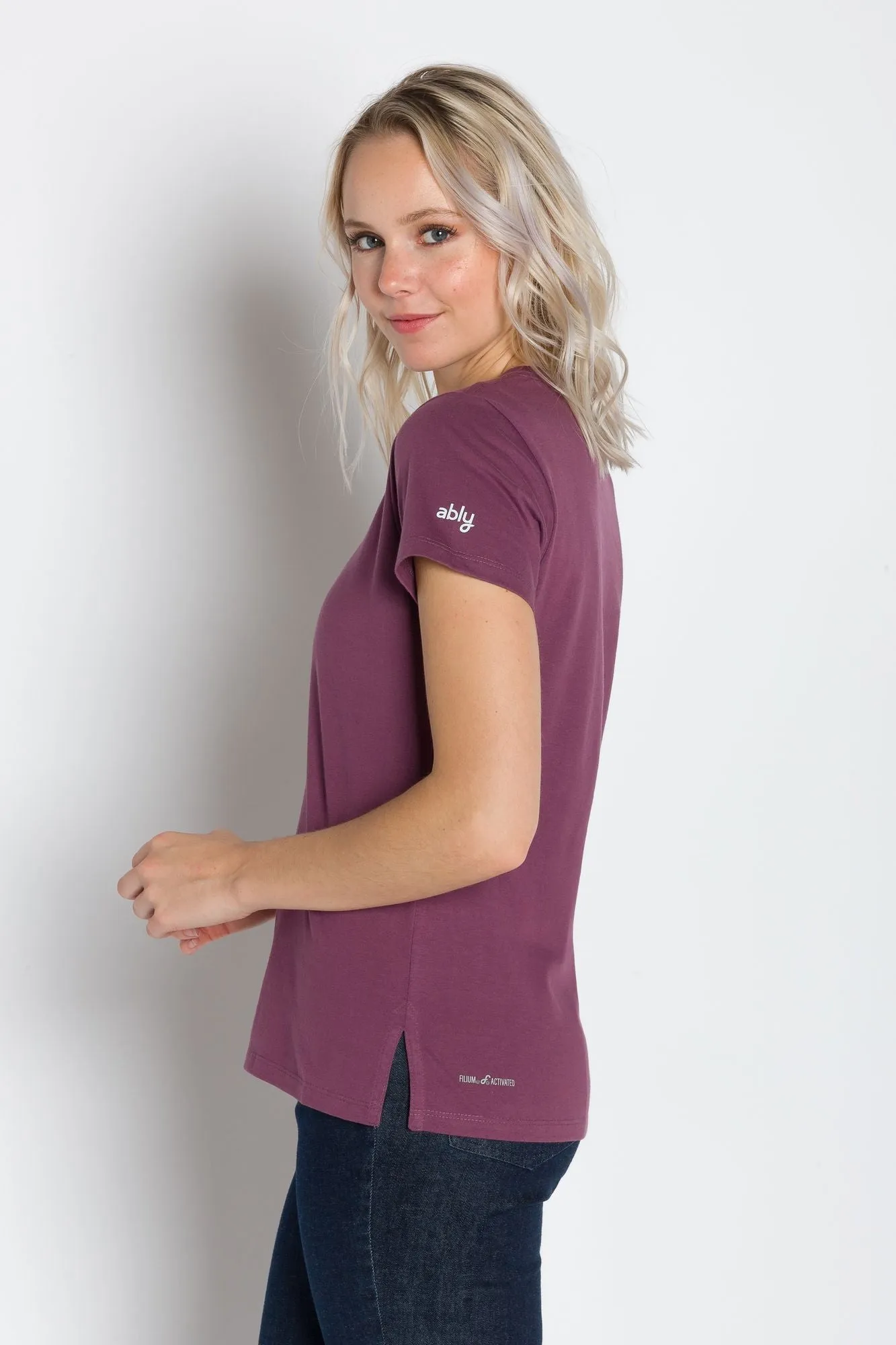 Vanessa Heavy Tee | Women's Anti-Stain Deep V-Neck T-Shirt sold by Ably Apparel product image thumbnail 2