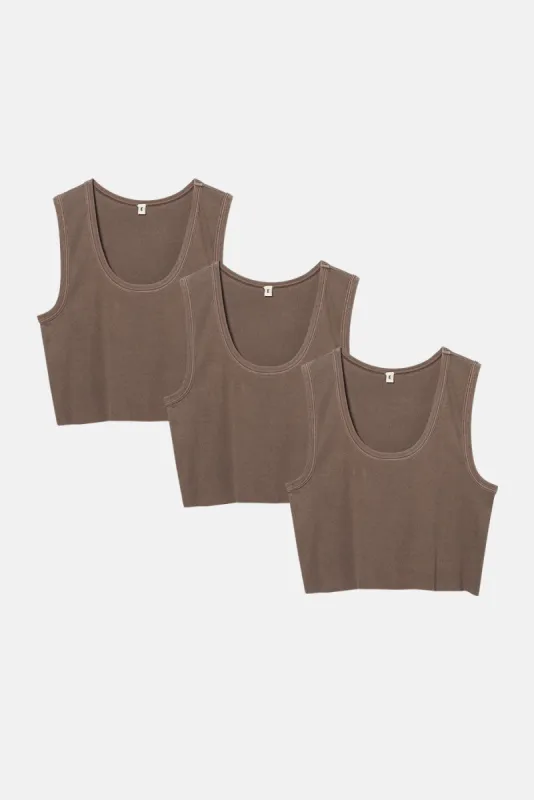 MALIBU CROP TANK 3 PACK sold by Elwood Clothing