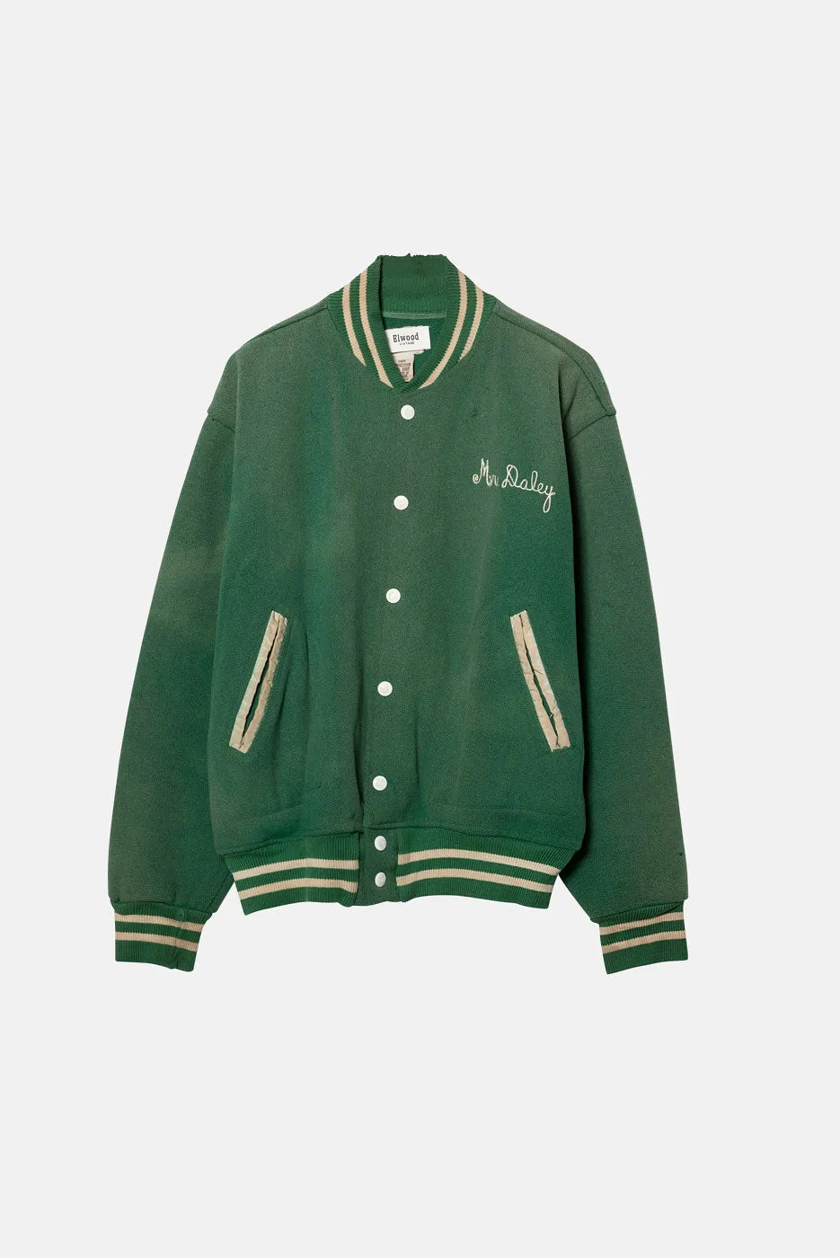 VINTAGE GREEN LETTERMAN JACKET - M sold by Elwood Clothing