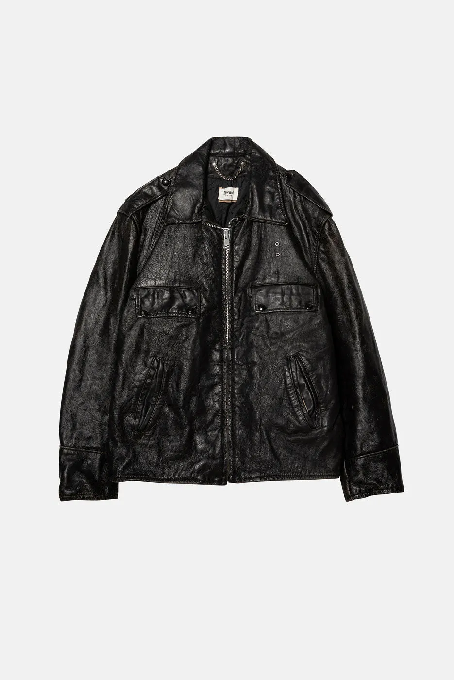 VINTAGE BLACK LEATHER JACKET - L sold by Elwood Clothing