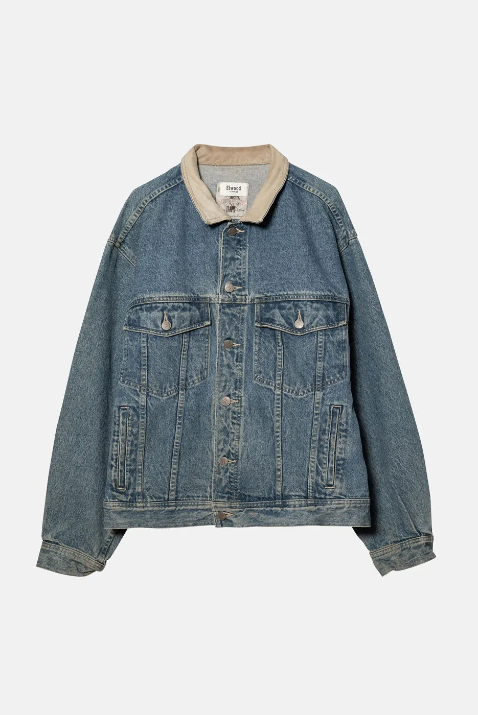 VINTAGE DENIM JACKET INDIGO - L sold by Elwood Clothing