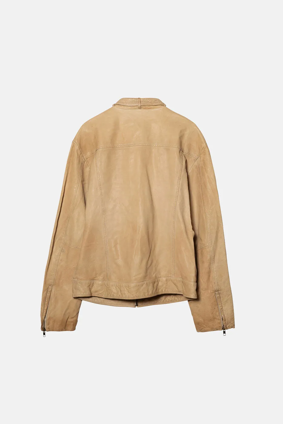 VINTAGE LEATHER JACKET BEIGE - S sold by Elwood Clothing product image thumbnail 2