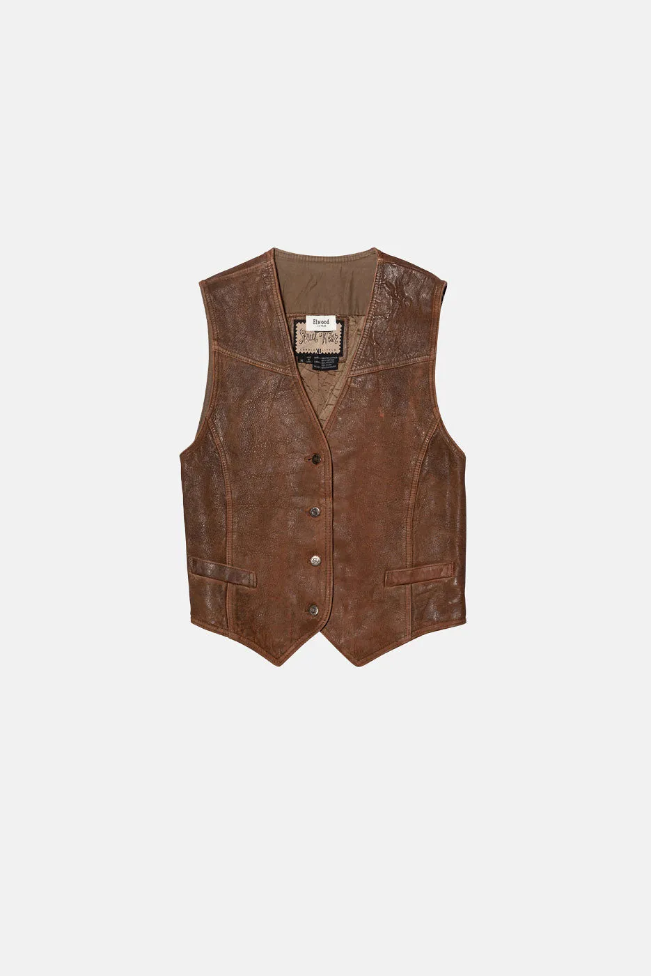 VINTAGE LEATHER VEST - M sold by Elwood Clothing