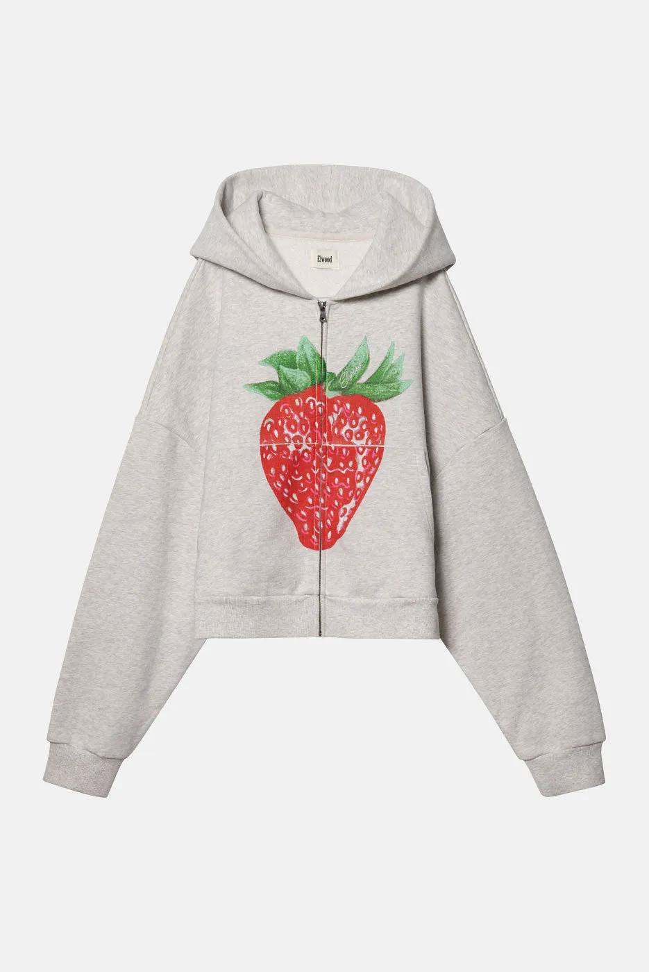 STRAWBERRY ZIP RECTANGLE HOODIE sold by Elwood Clothing