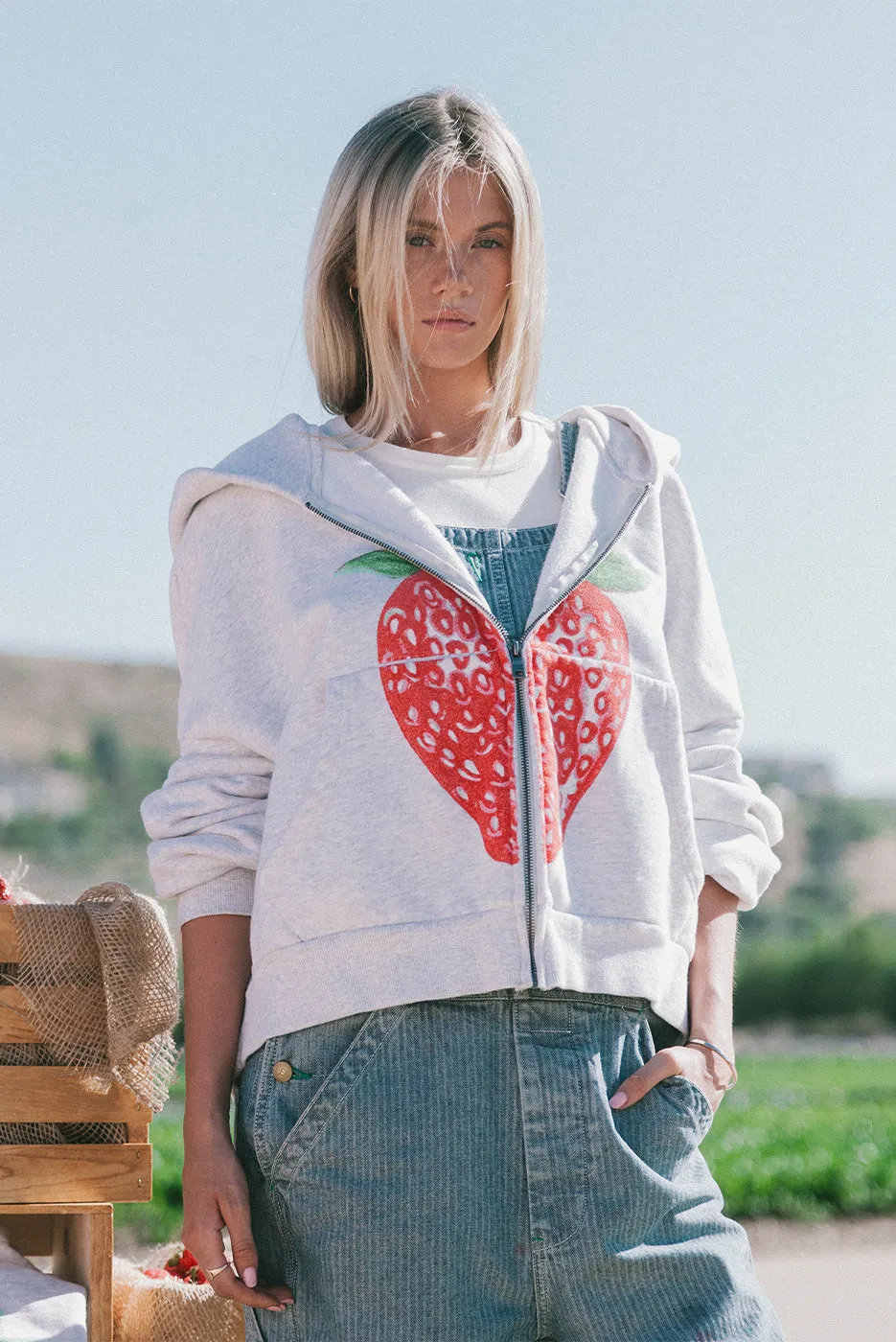 STRAWBERRY ZIP RECTANGLE HOODIE sold by Elwood Clothing product image thumbnail 4