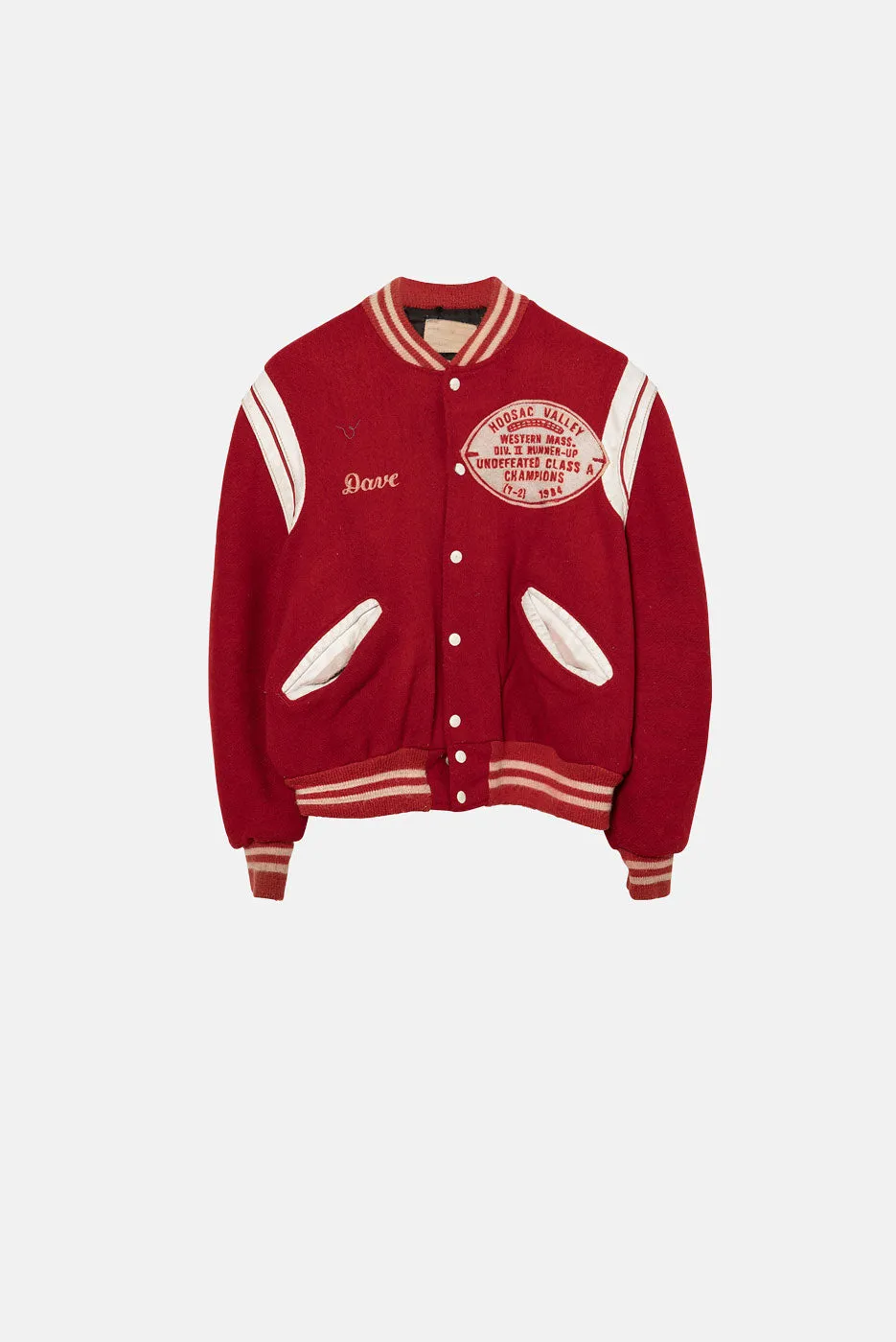 VINTAGE RED LETTERMAN JACKET sold by Elwood Clothing