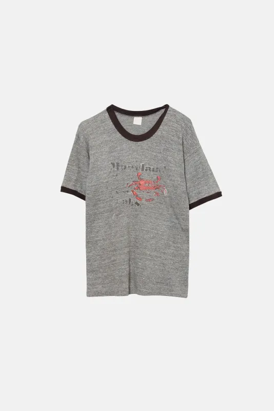 VINTAGE MARYLAND CRABS RINGER TEE sold by Elwood Clothing