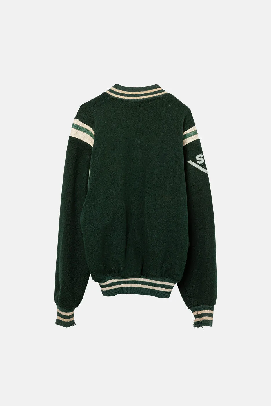 VINTAGE GREEN LETTERMAN JACKET sold by Elwood Clothing product image thumbnail 2
