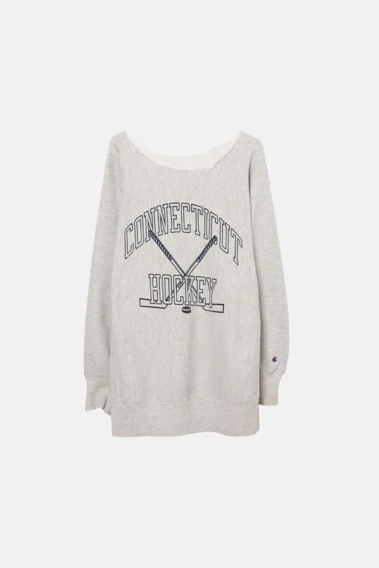 VINTAGE CONNETICUT HOCKEY REVERSE WEAVE CREWNECK sold by Elwood Clothing