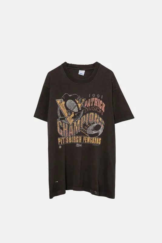 VINTAGE 91' PITTSBURGH PENGUINS TEE sold by Elwood Clothing