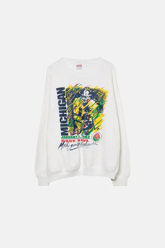 VINTAGE 92' MICHIGAN ROSEBOWL CREWNECK sold by Elwood Clothing
