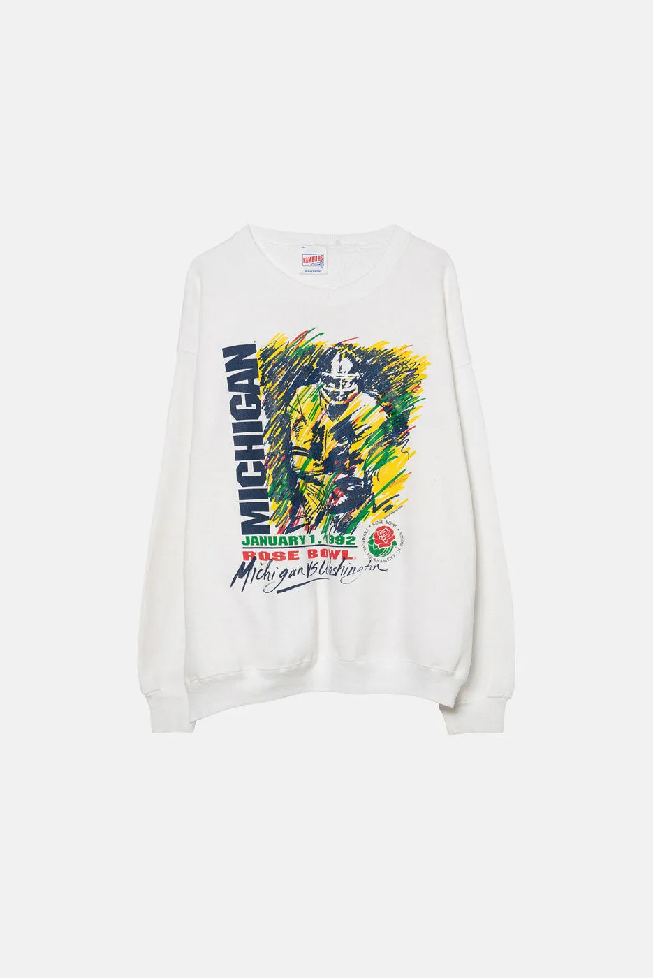 VINTAGE 92' MICHIGAN ROSEBOWL CREWNECK sold by Elwood Clothing