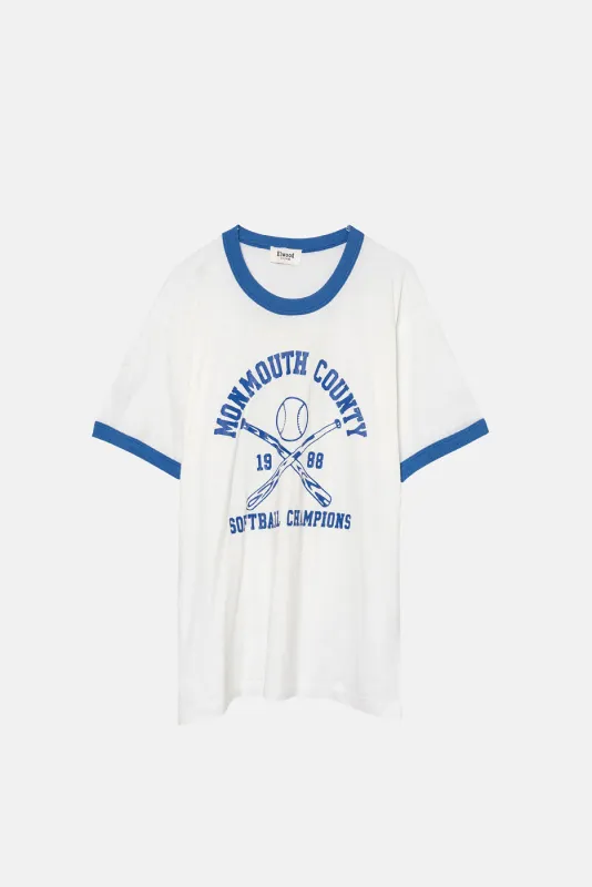 VINTAGE 88' MONMOUTH COUNTY RINGER TEE sold by Elwood Clothing