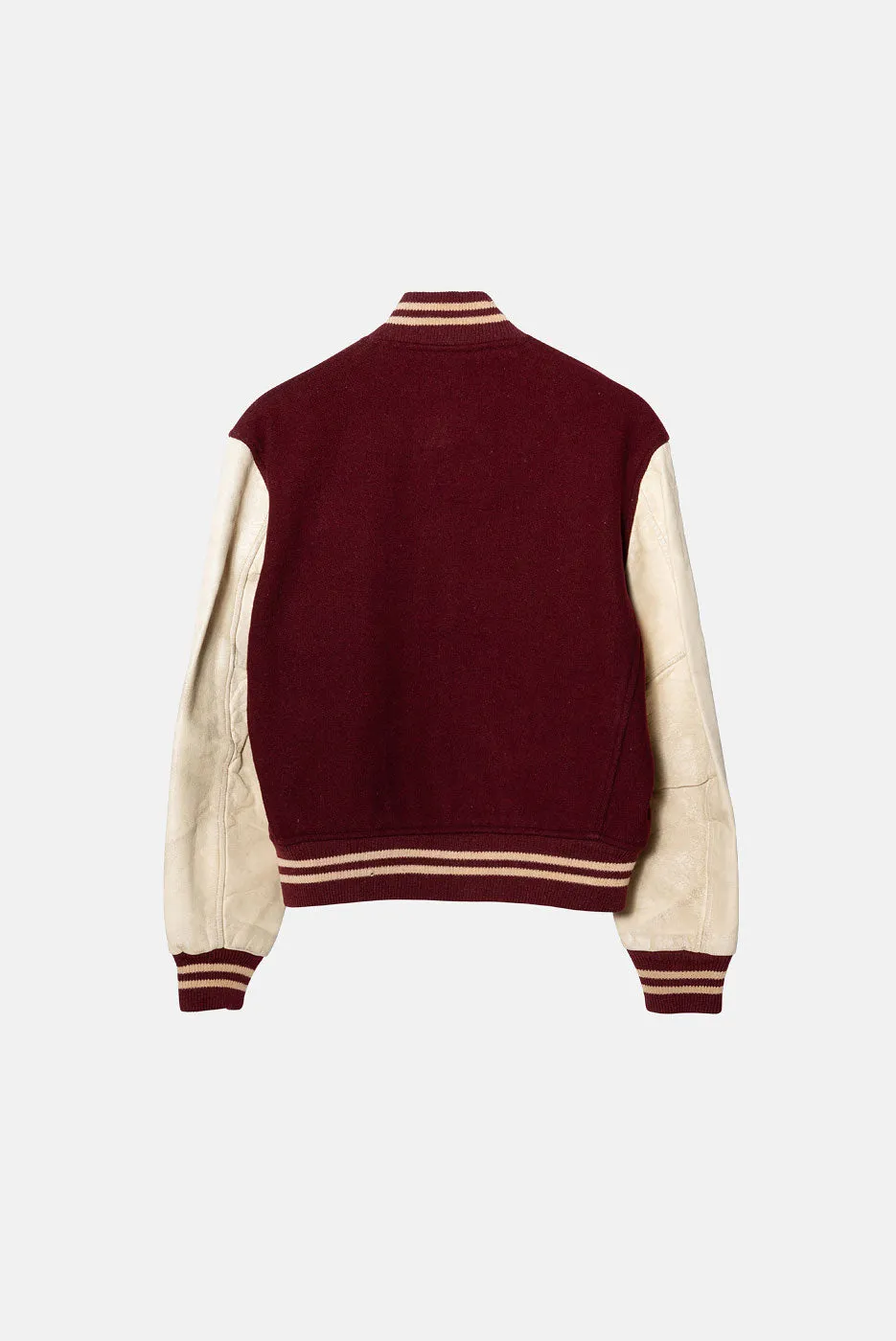 VINTAGE LETTERMAN JACKET BURGUNDY sold by Elwood Clothing product image thumbnail 2