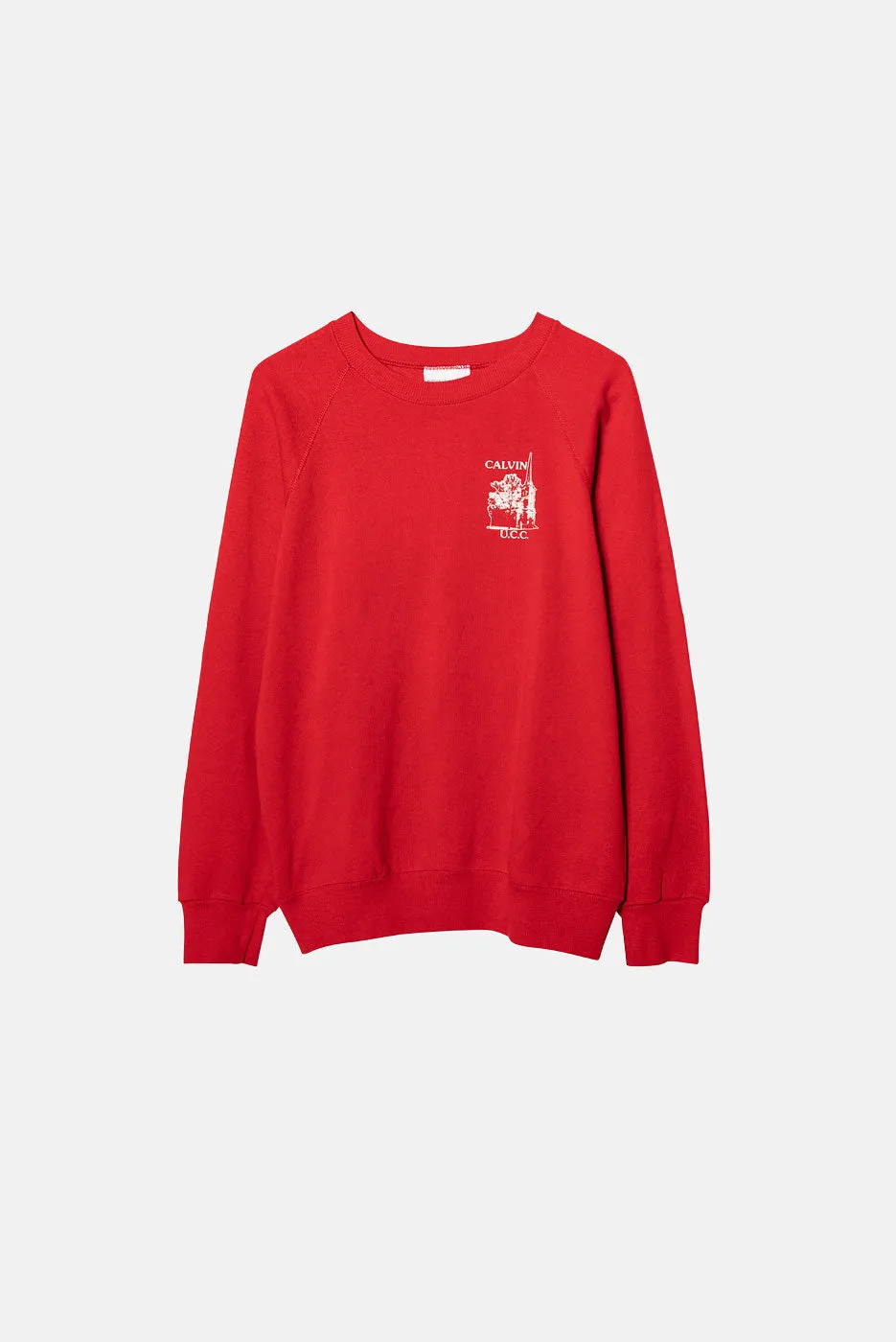 VINTAGE CALVIN UCC RAGLAN CREWNECK sold by Elwood Clothing