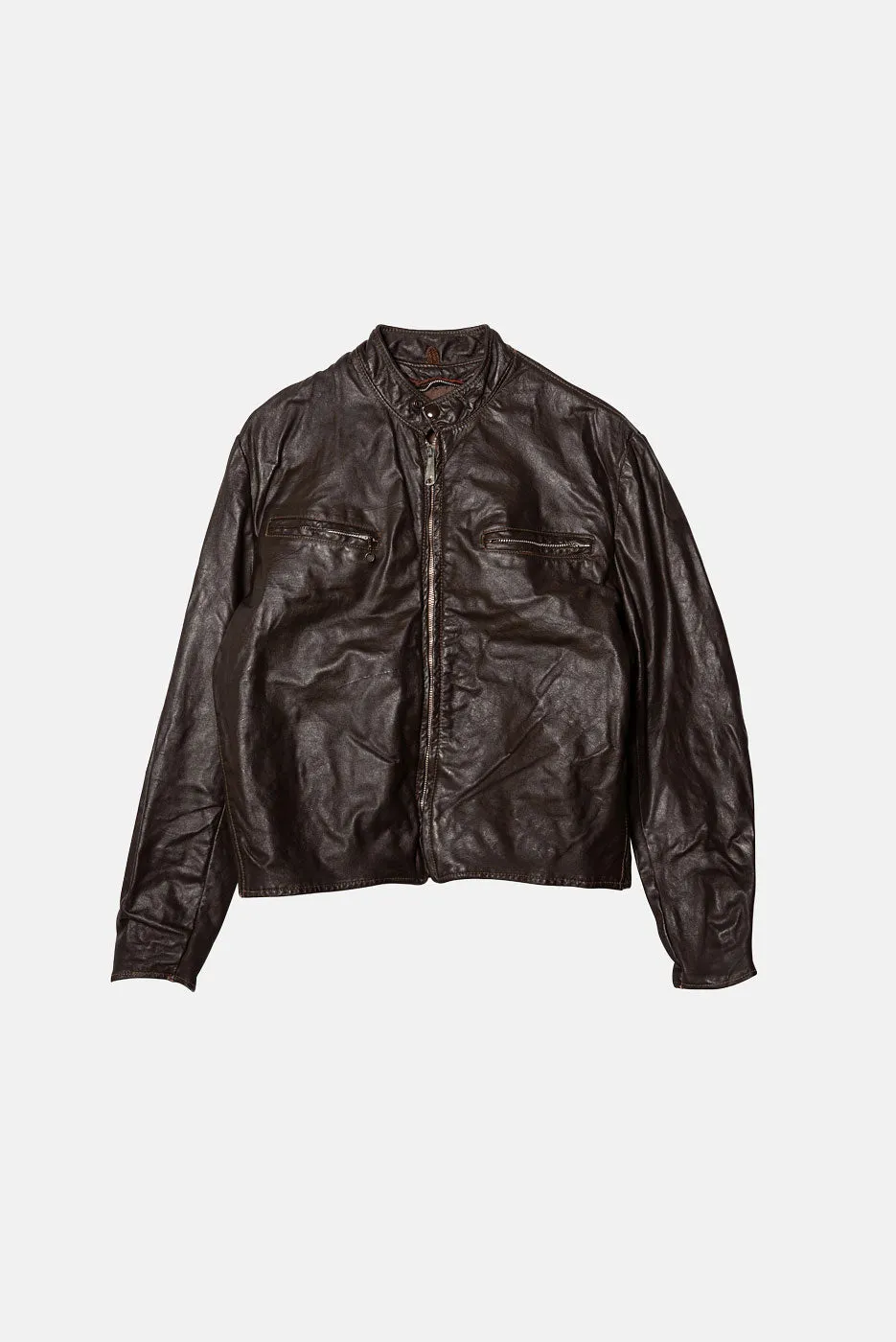 VINTAGE BROWN LEATHER JACKET - XS sold by Elwood Clothing