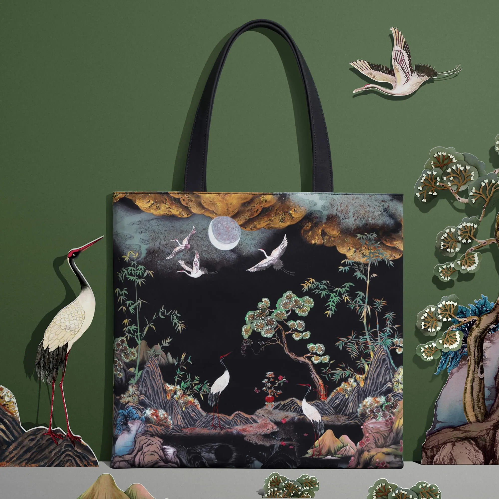 Printing Tote | Night Crane sold by MaH product image thumbnail 5