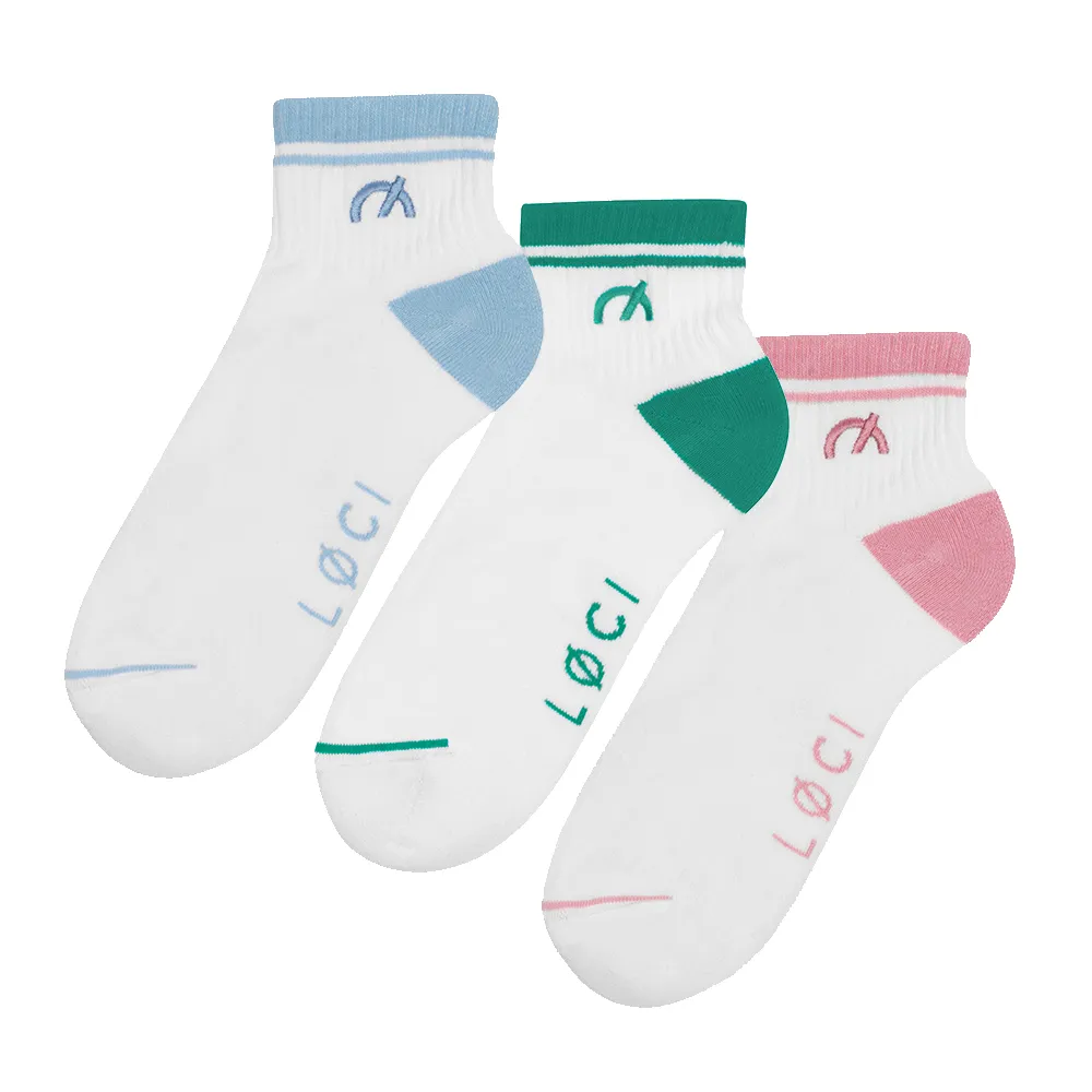 Stripe Cushioned Ankle Socks 3-Pack sold by Loci Wear