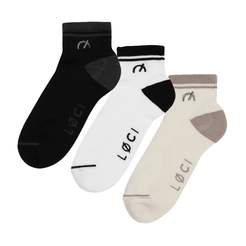 Stripe Cushioned Ankle Socks 3-Pack sold by Loci Wear